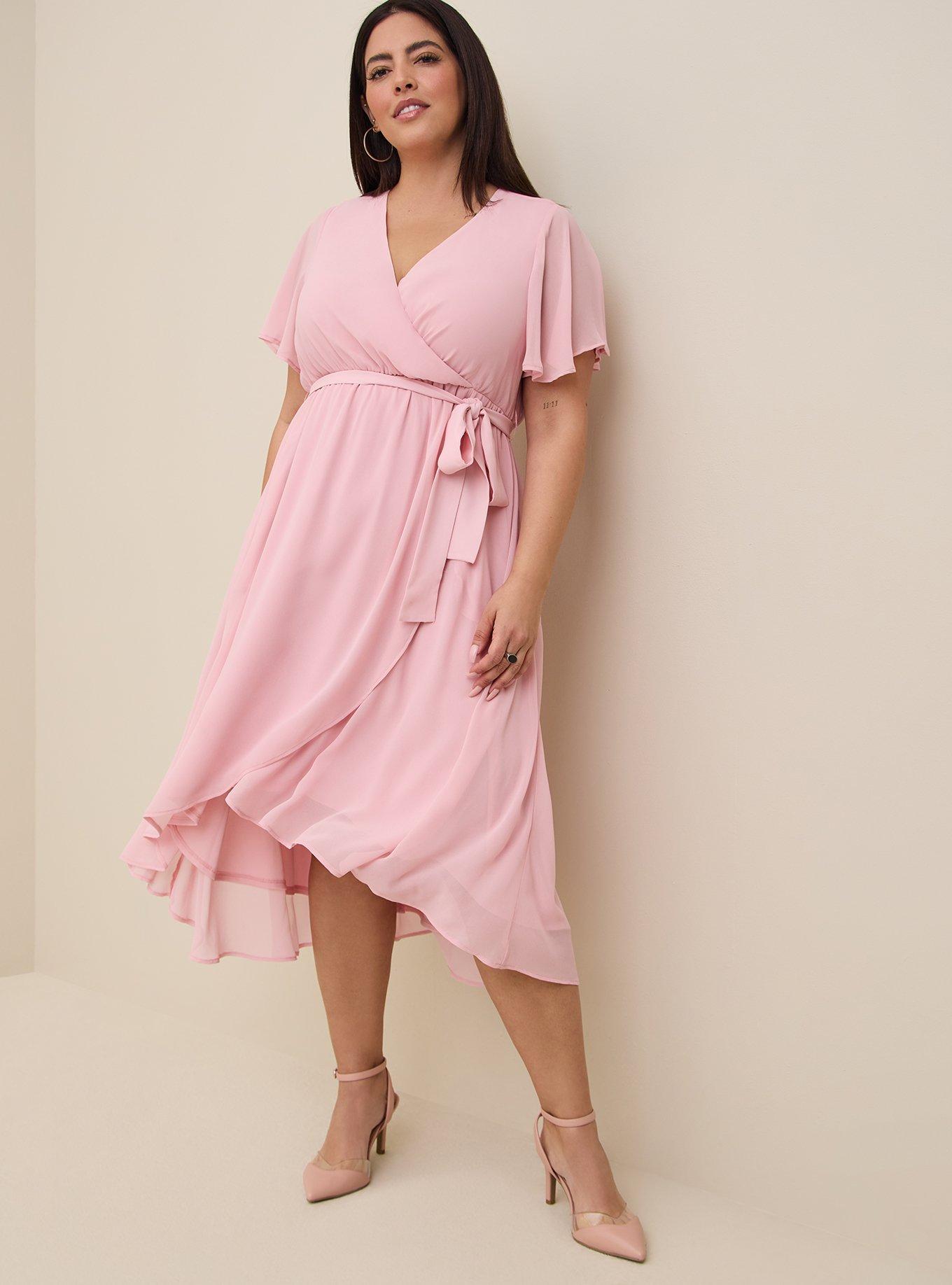 Plus size chiffon wrap on sale dress