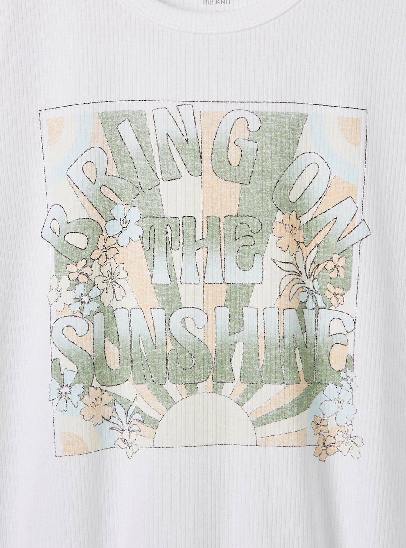 Bring The Sun Super Soft Rib Crew Neck Tee, BRIGHT WHITE, alternate