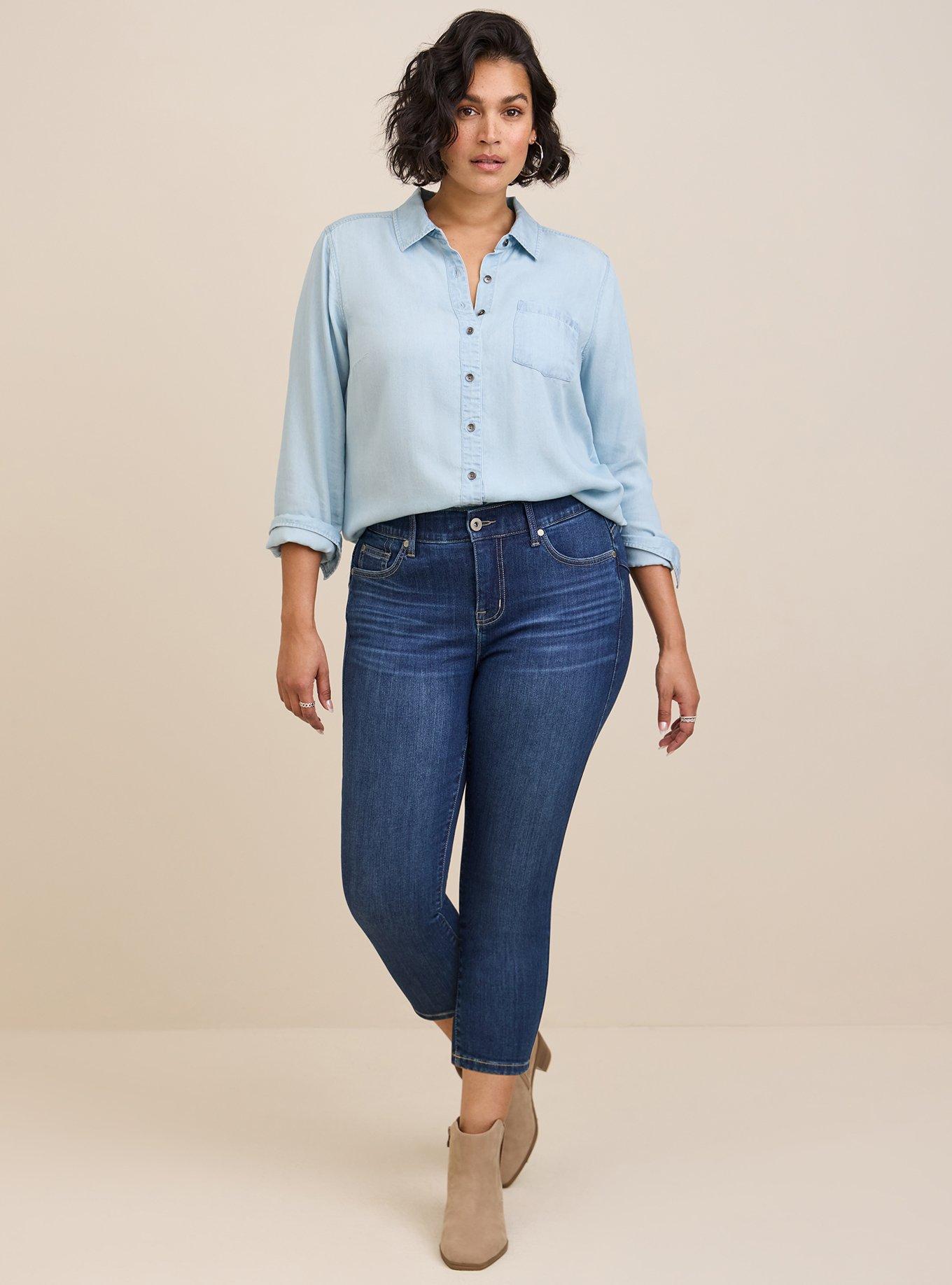 Plus Size - Lizzie Tencel Button Down Long Sleeve Shirt - Torrid