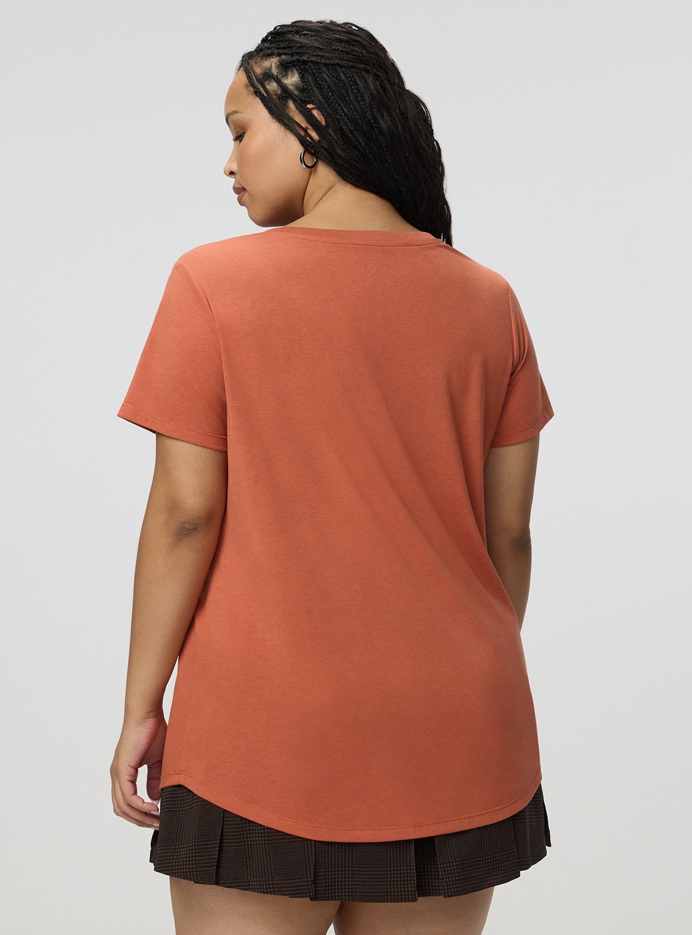 Girlfriend Signature Jersey V-Neck Tee, ARAGON, alternate
