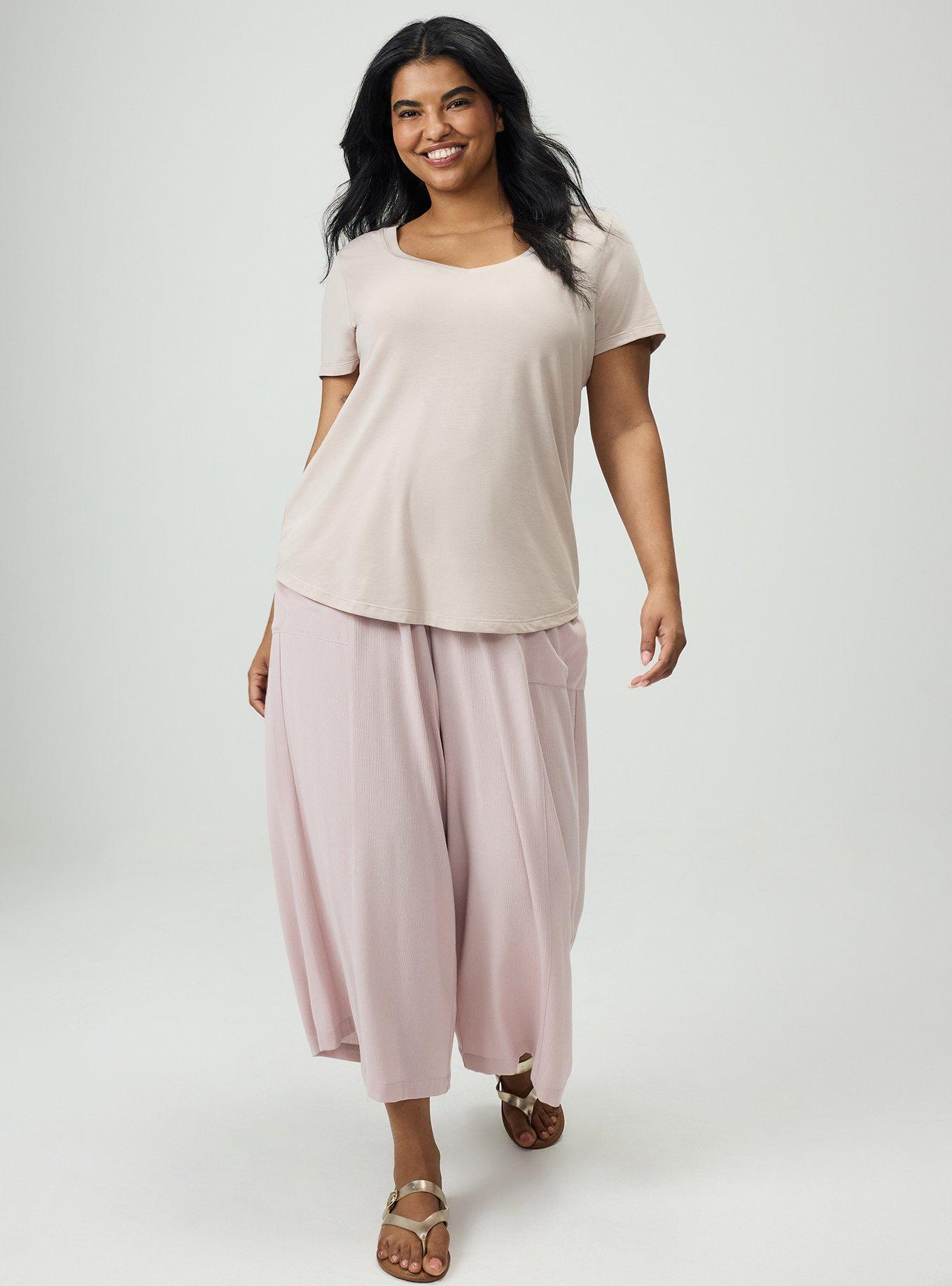 Girlfriend Signature Jersey V-Neck Tee, MUSHROOM, alternate