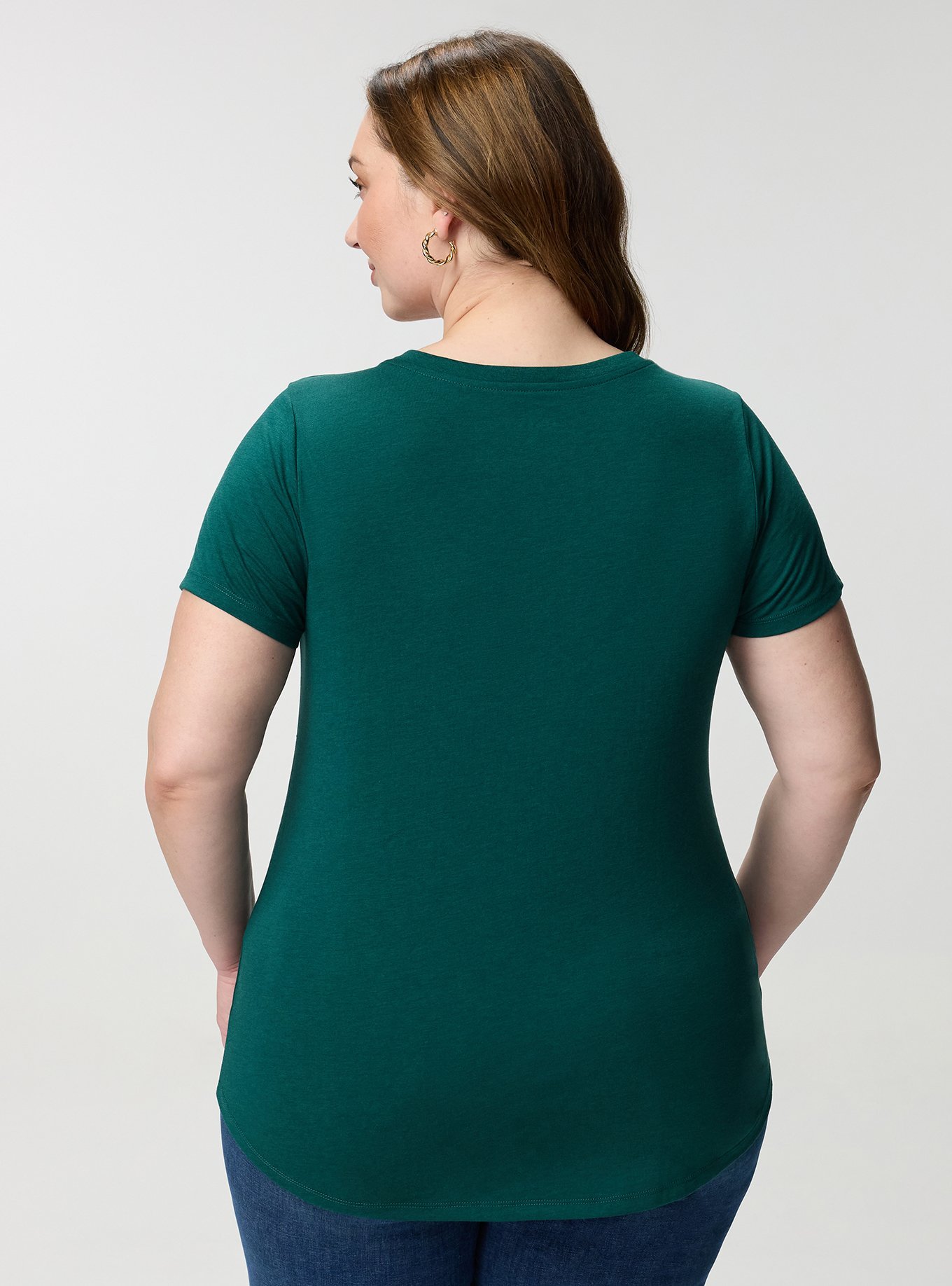 Girlfriend Signature Jersey V-Neck Tee, BOTANICAL GARDEN, alternate