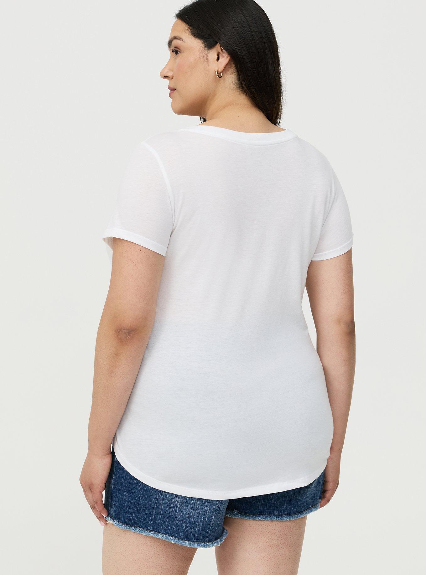 Girlfriend Signature Jersey V-Neck Tee, BRIGHT WHITE, alternate