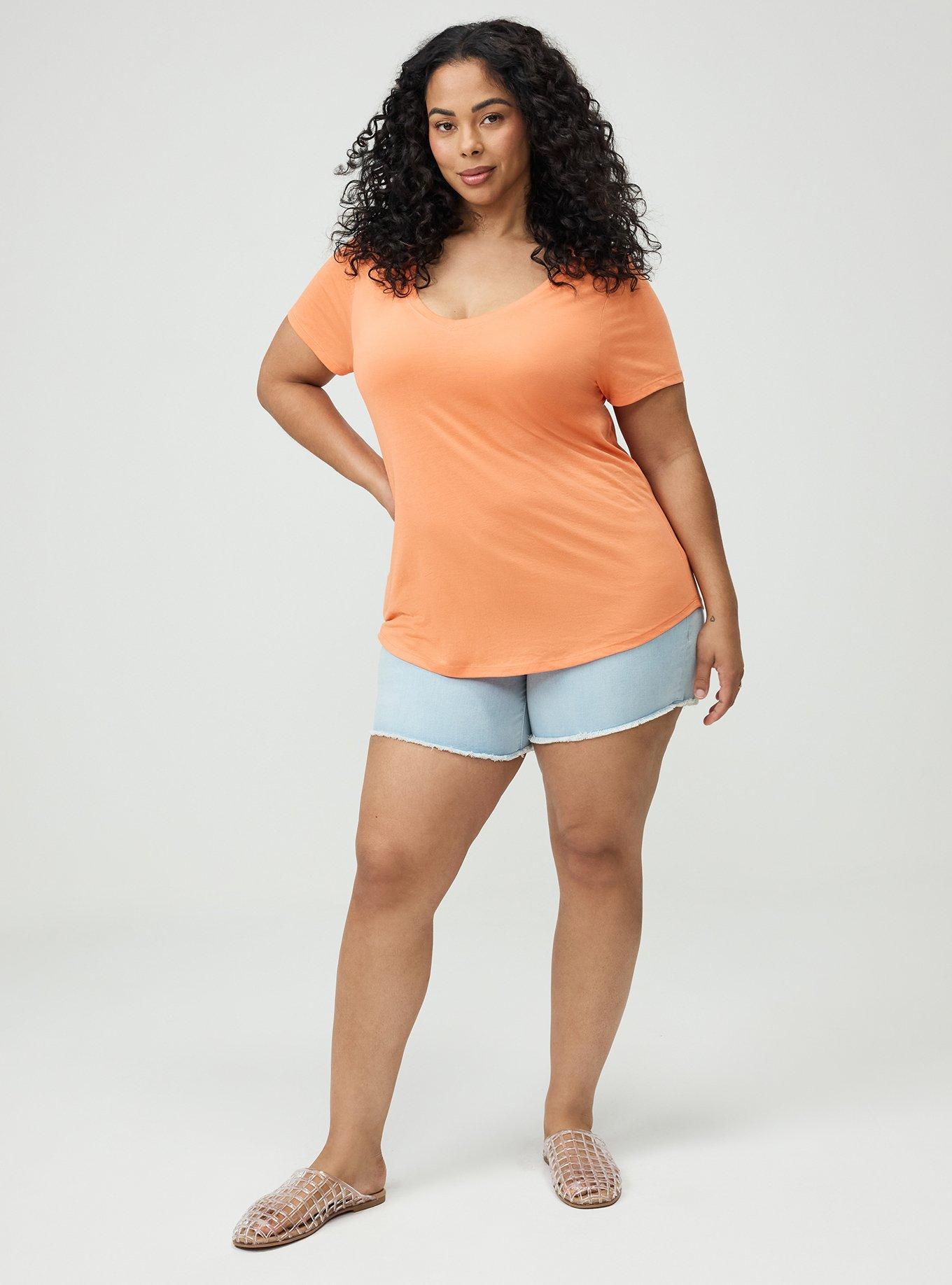 Girlfriend Signature Jersey V-Neck Tee, MELON, alternate