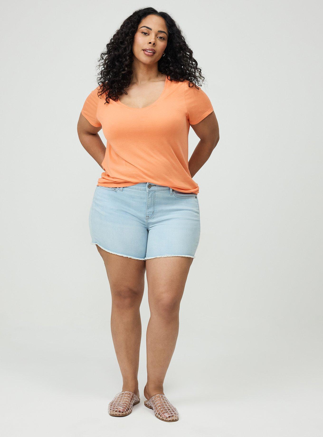Girlfriend Signature Jersey V-Neck Tee, MELON, alternate