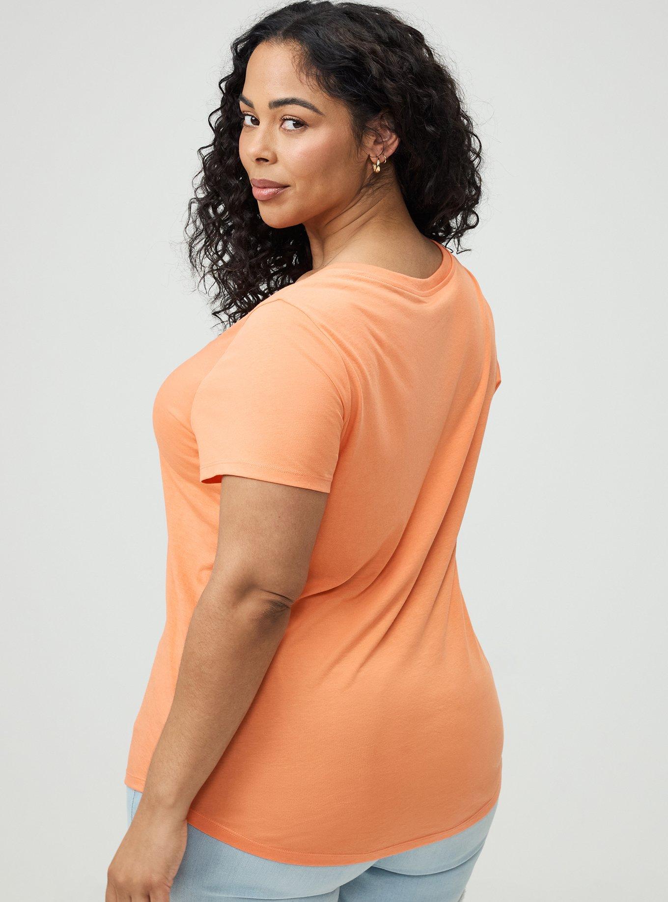Girlfriend Signature Jersey V-Neck Tee, MELON, alternate