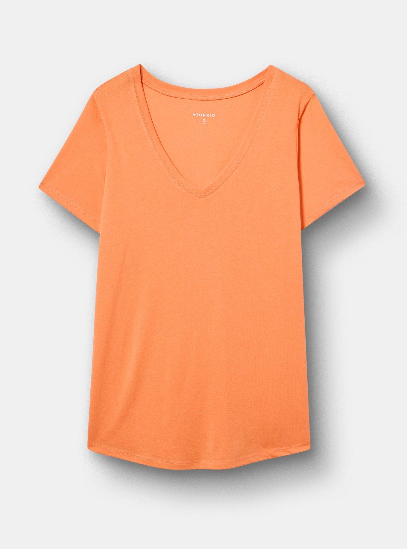 Girlfriend Signature Jersey V-Neck Tee, MELON, hi-res