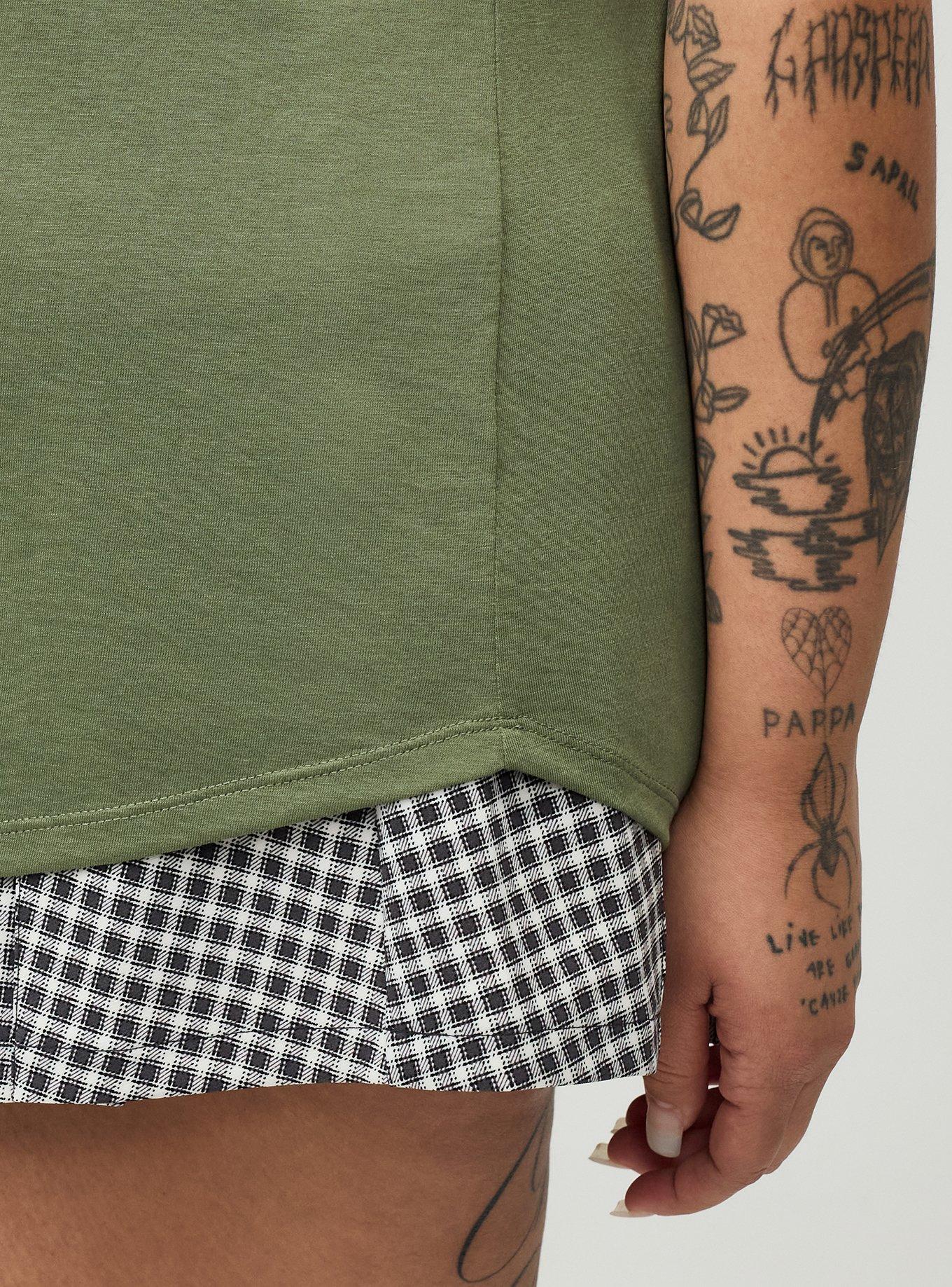 Girlfriend Signature Jersey V-Neck Tee, OLIVINE, alternate