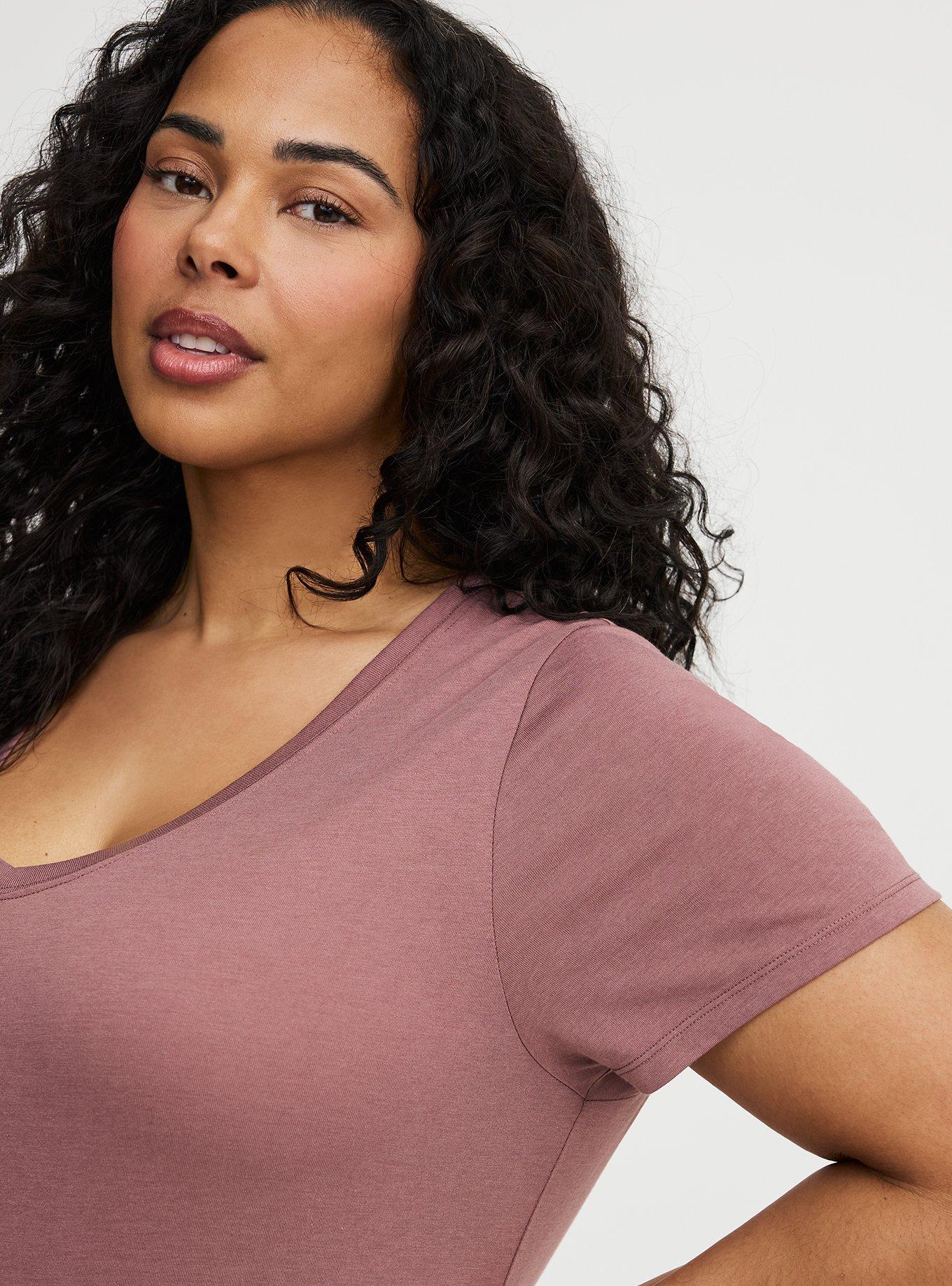 Girlfriend Signature Jersey V-Neck Tee, ROSE TAUPE, alternate