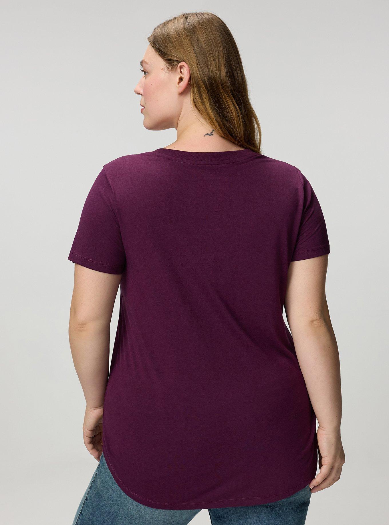Girlfriend Signature Jersey V-Neck Tee, WINTER BLOOM, alternate