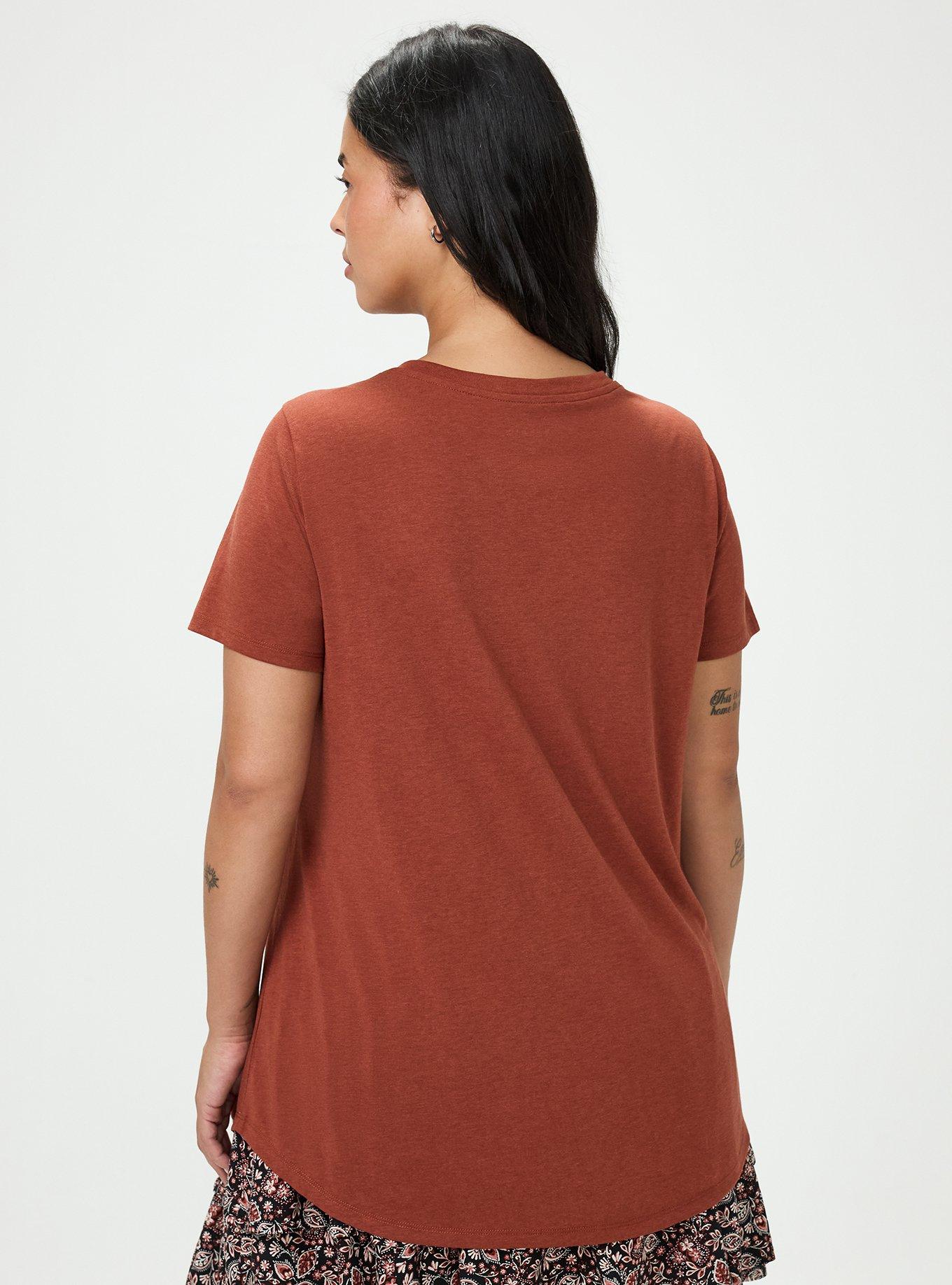 Girlfriend Signature Jersey V-Neck Tee, ROASTED RUSSET, alternate