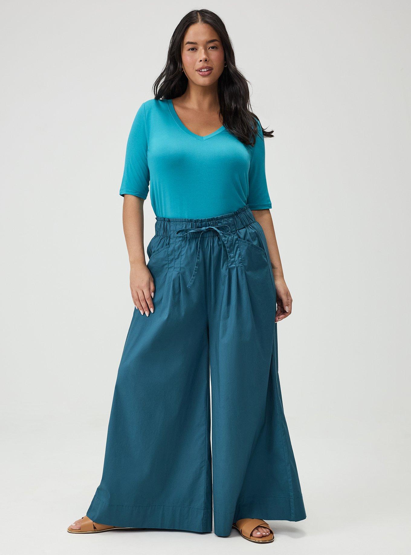 Plus Size Girlfriend Signature Jersey V-Neck Tee, BISCAY BAY, alternate