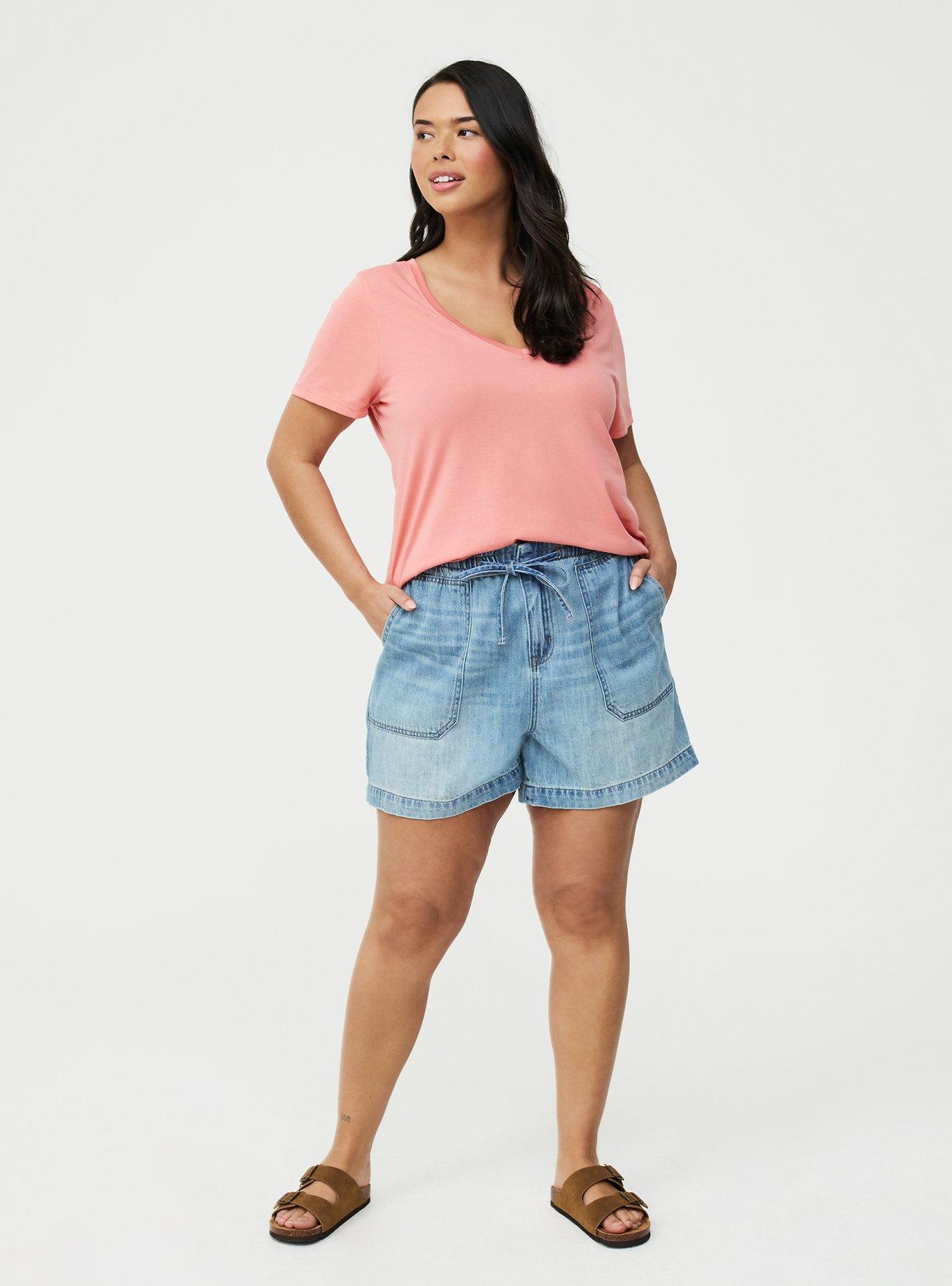 Girlfriend Signature Jersey V-Neck Tee, LANTANA, alternate