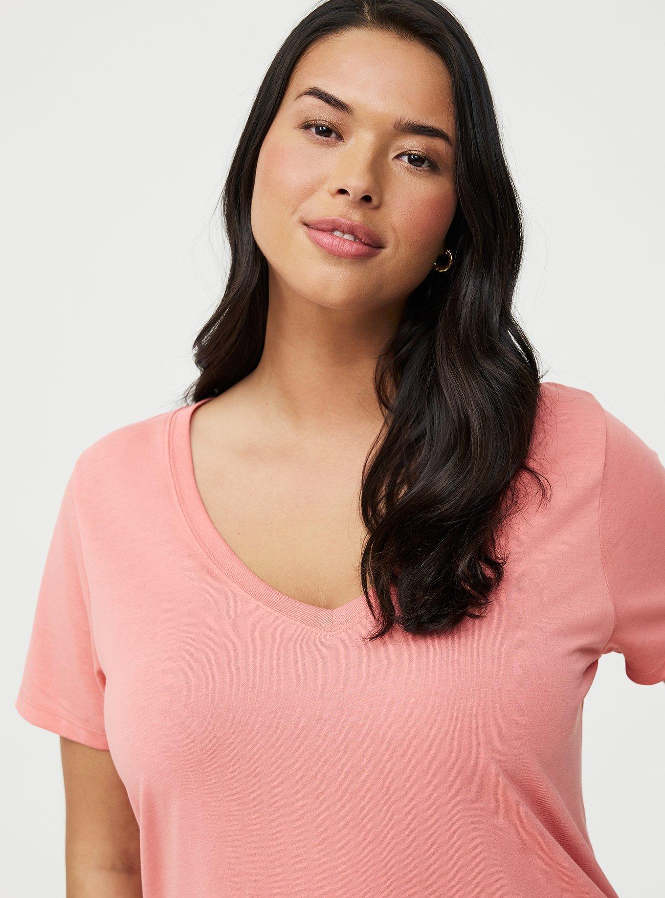 Girlfriend Signature Jersey V-Neck Tee, LANTANA, alternate