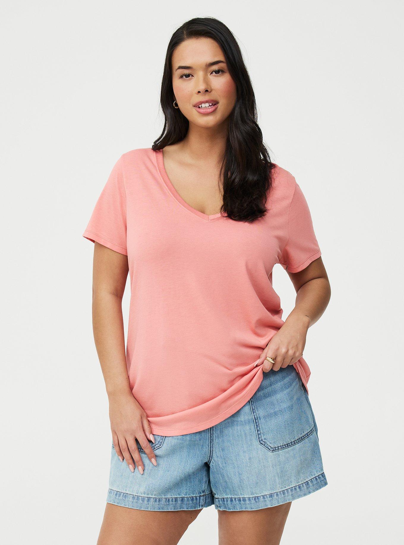 Girlfriend Signature Jersey V-Neck Tee, LANTANA, hi-res