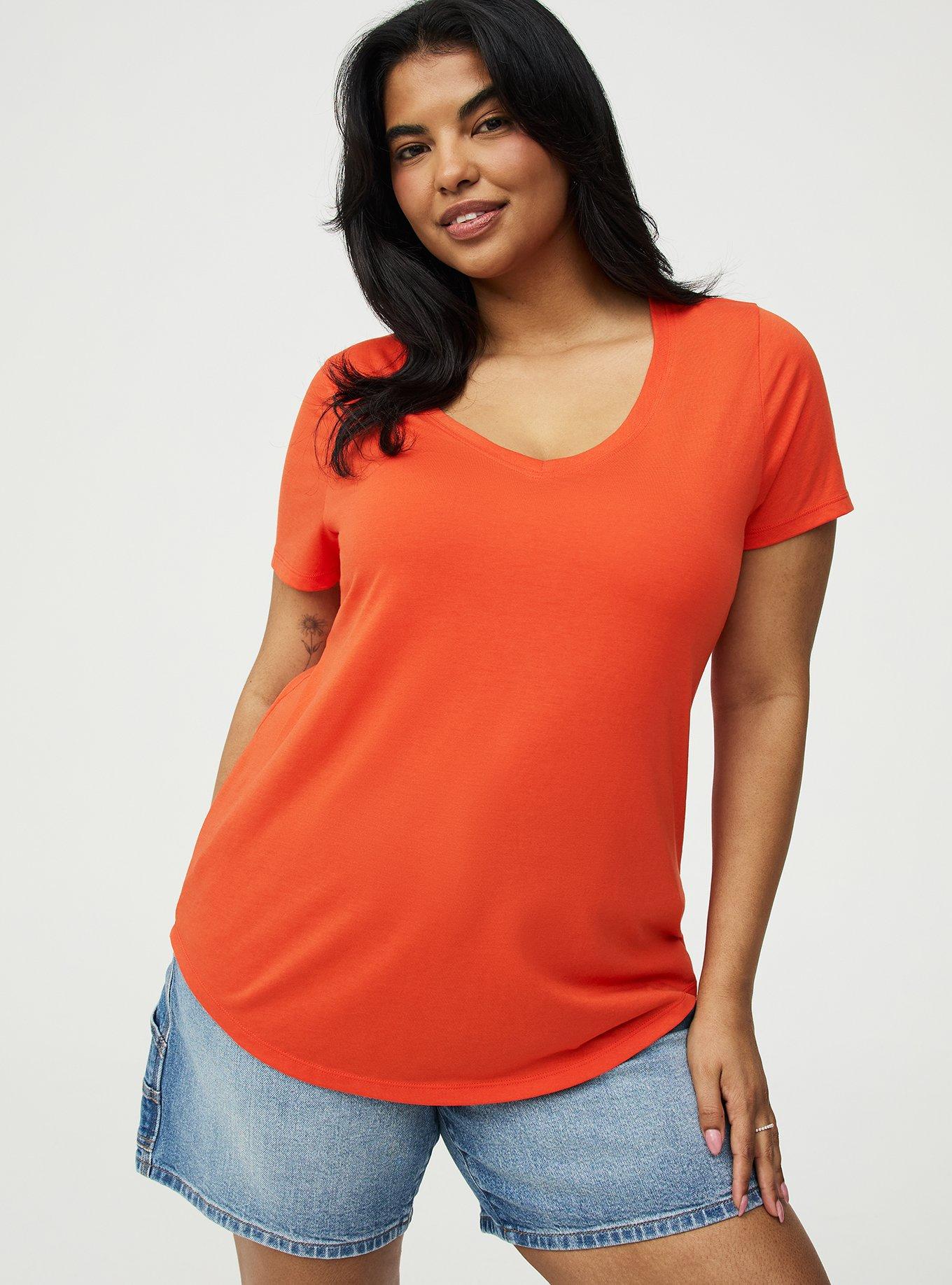 Girlfriend Signature Jersey V-Neck Tee, FIESTA, alternate