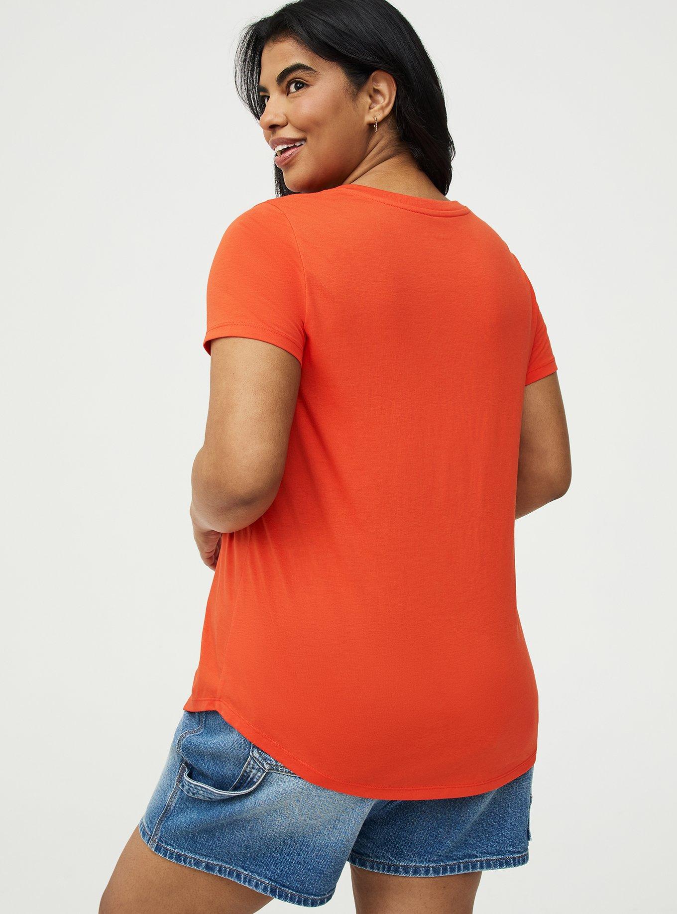 Girlfriend Signature Jersey V-Neck Tee, FIESTA, alternate