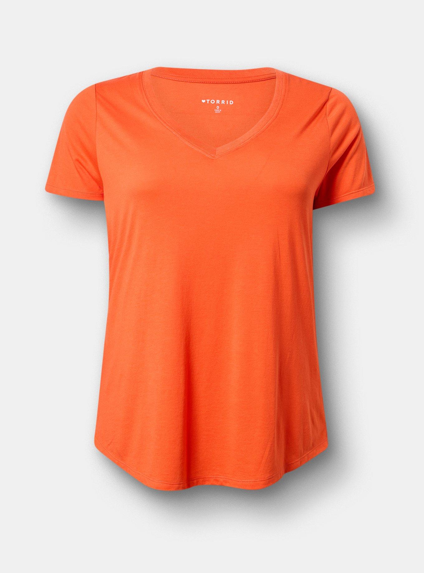 Girlfriend Signature Jersey V-Neck Tee, FIESTA, hi-res