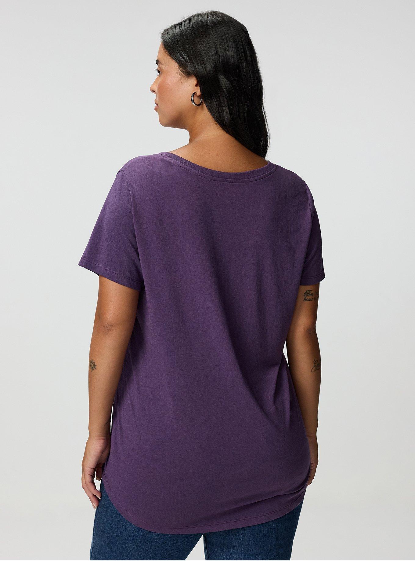 Girlfriend Signature Jersey V-Neck Tee, NAVY COSMOS, alternate