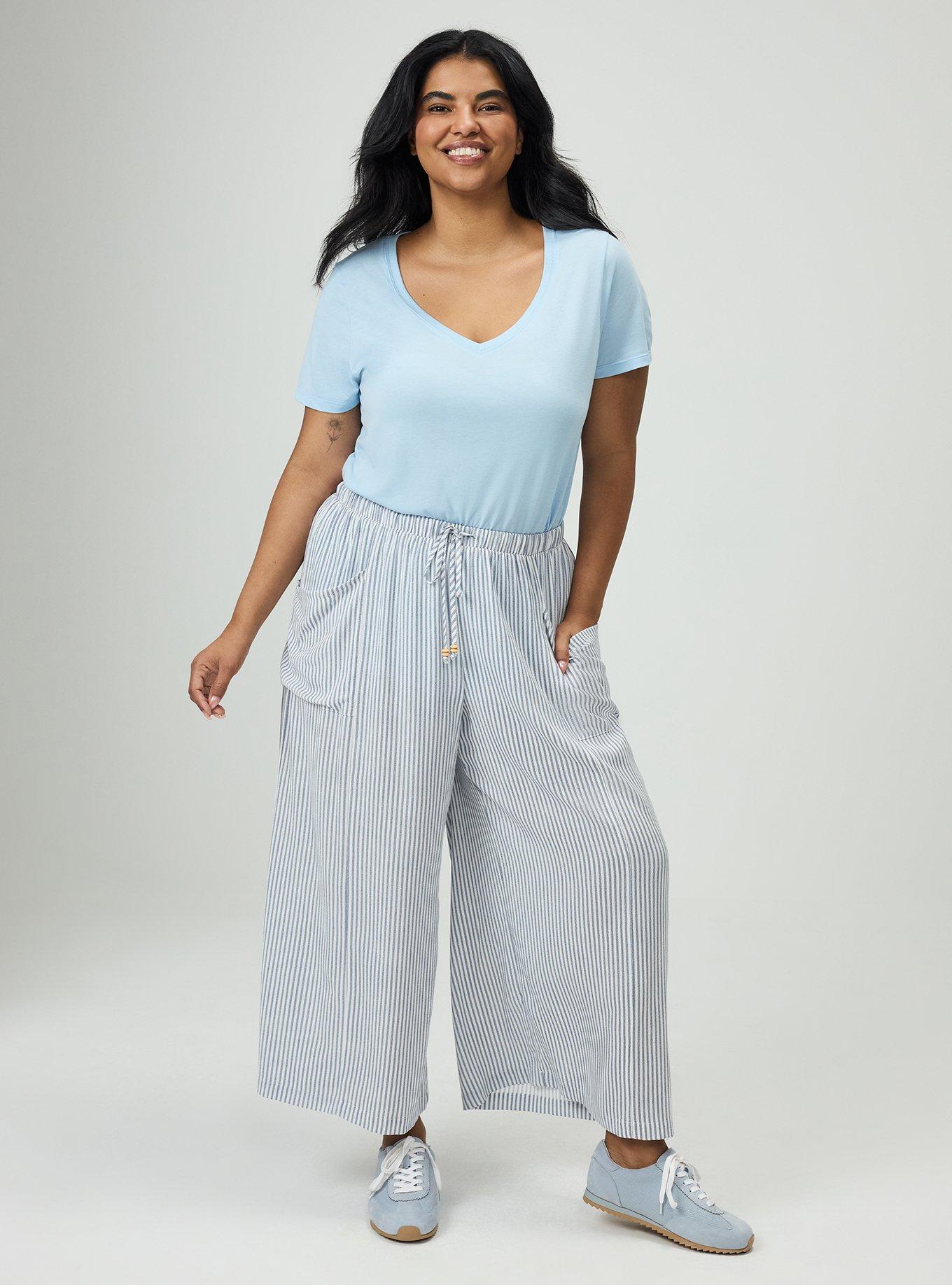 Plus Size Girlfriend Signature Jersey V-Neck Tee, CERULEAN, alternate