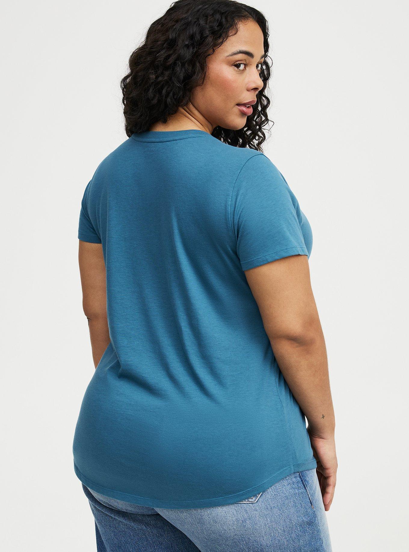 Girlfriend Signature Jersey V-Neck Tee, MALLARD BLUE, alternate