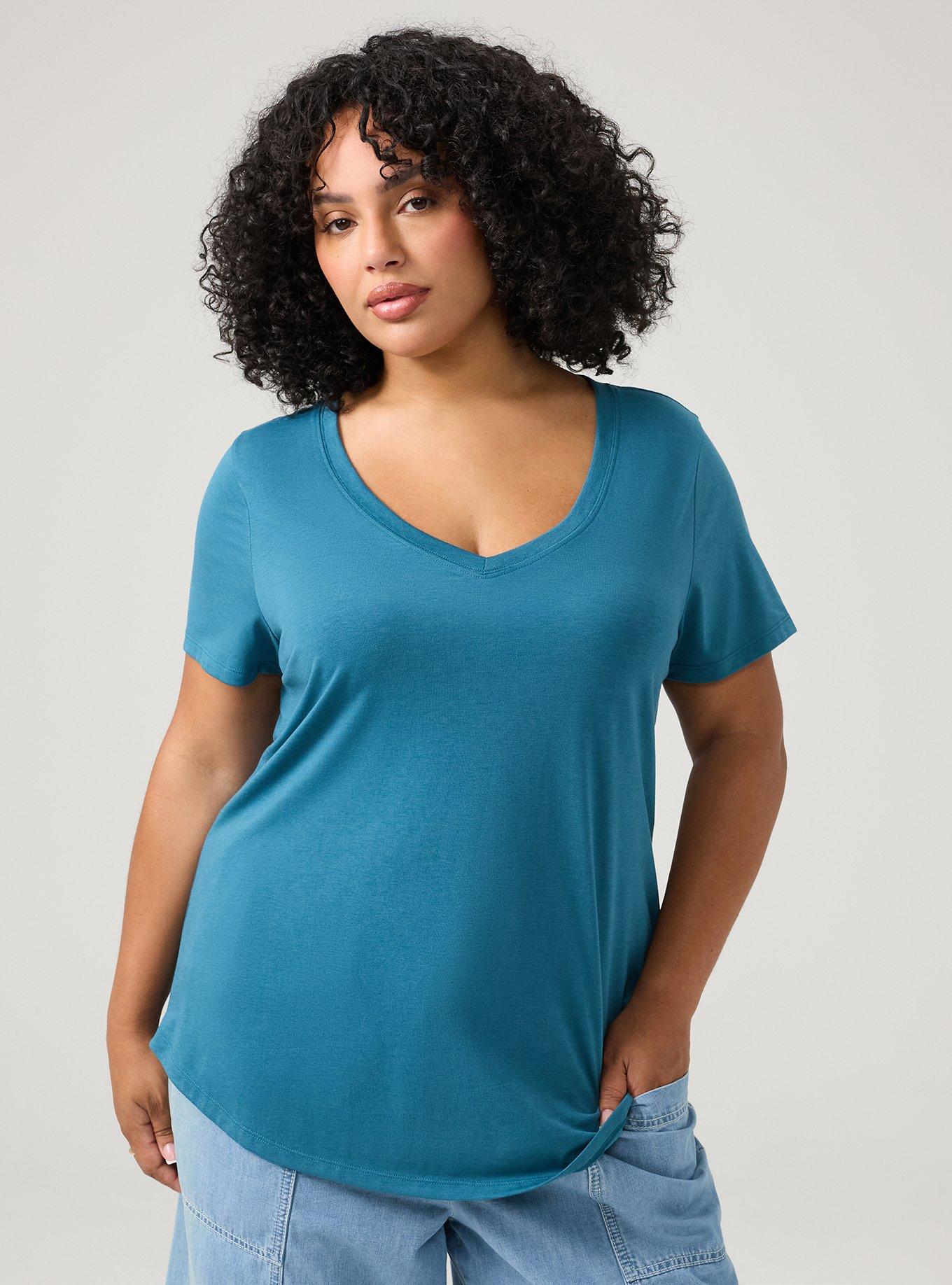 Plus Size - Girlfriend Signature Jersey V-Neck Tee - Torrid