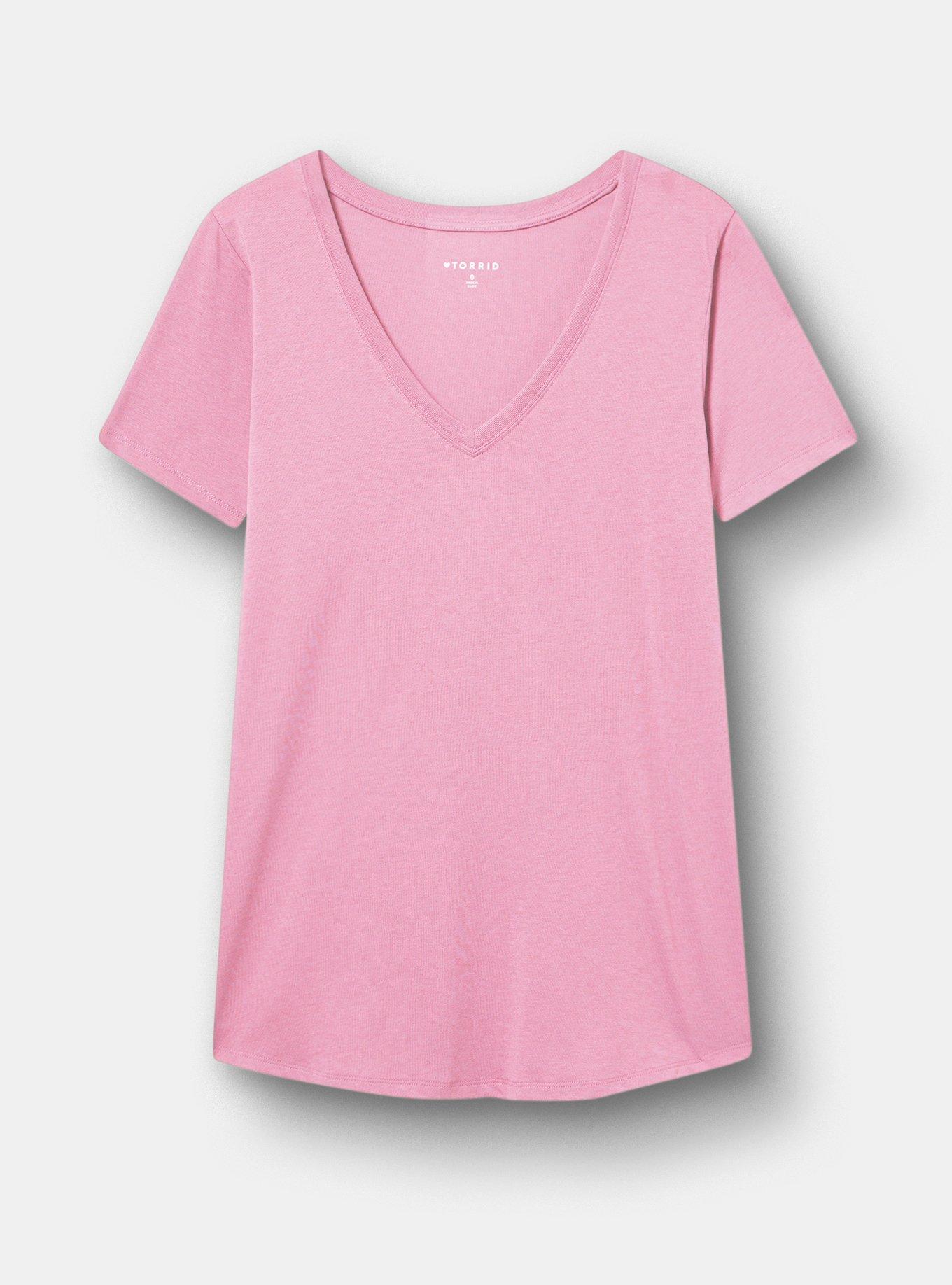 Girlfriend Signature Jersey V-Neck Tee, ORCHID SMOKE, hi-res