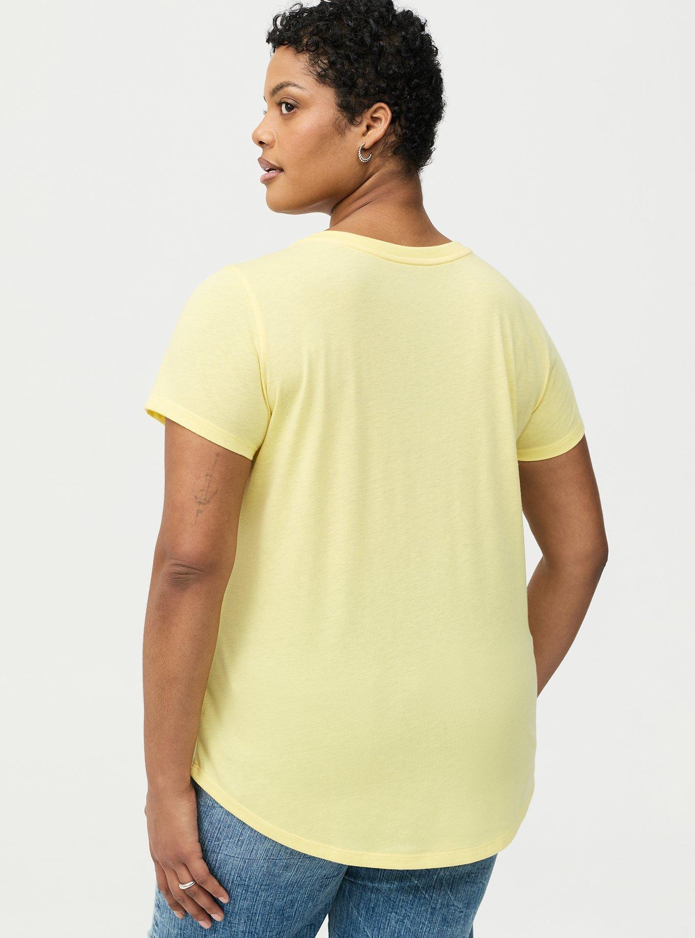 Girlfriend Signature Jersey V-Neck Tee, SUNSHINE, alternate