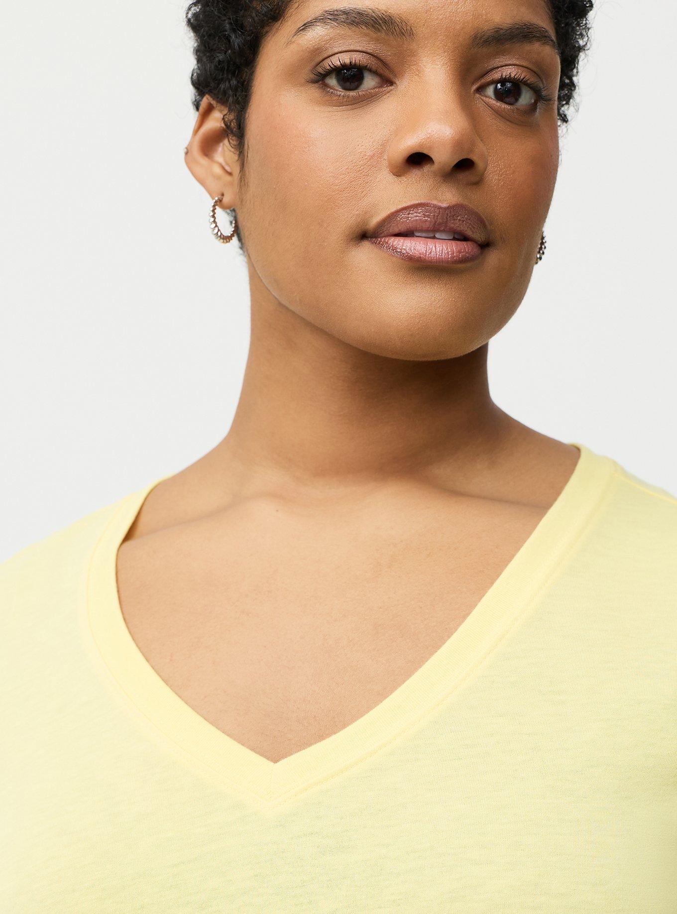 Girlfriend Signature Jersey V-Neck Tee, SUNSHINE, alternate