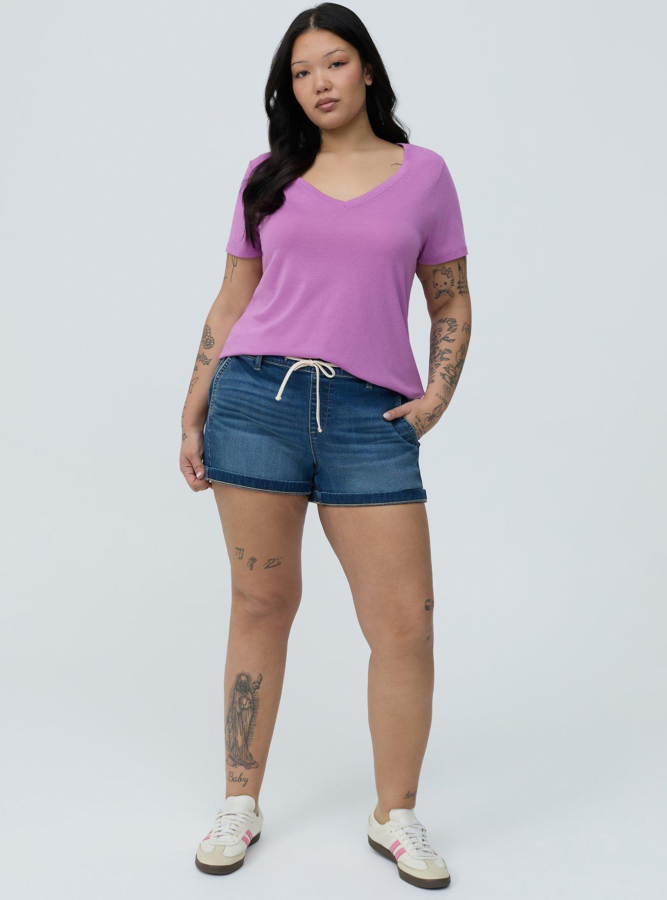 Girlfriend Signature Jersey V-Neck Tee, LIATRIS, alternate