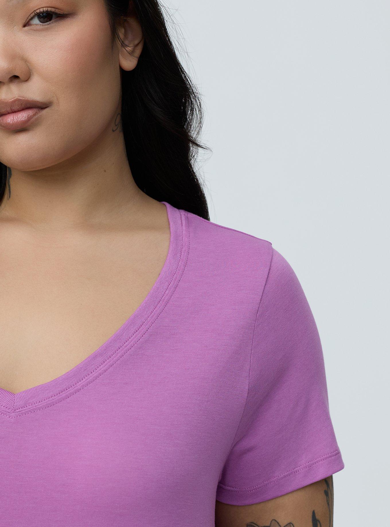 Girlfriend Signature Jersey V-Neck Tee, LIATRIS, alternate