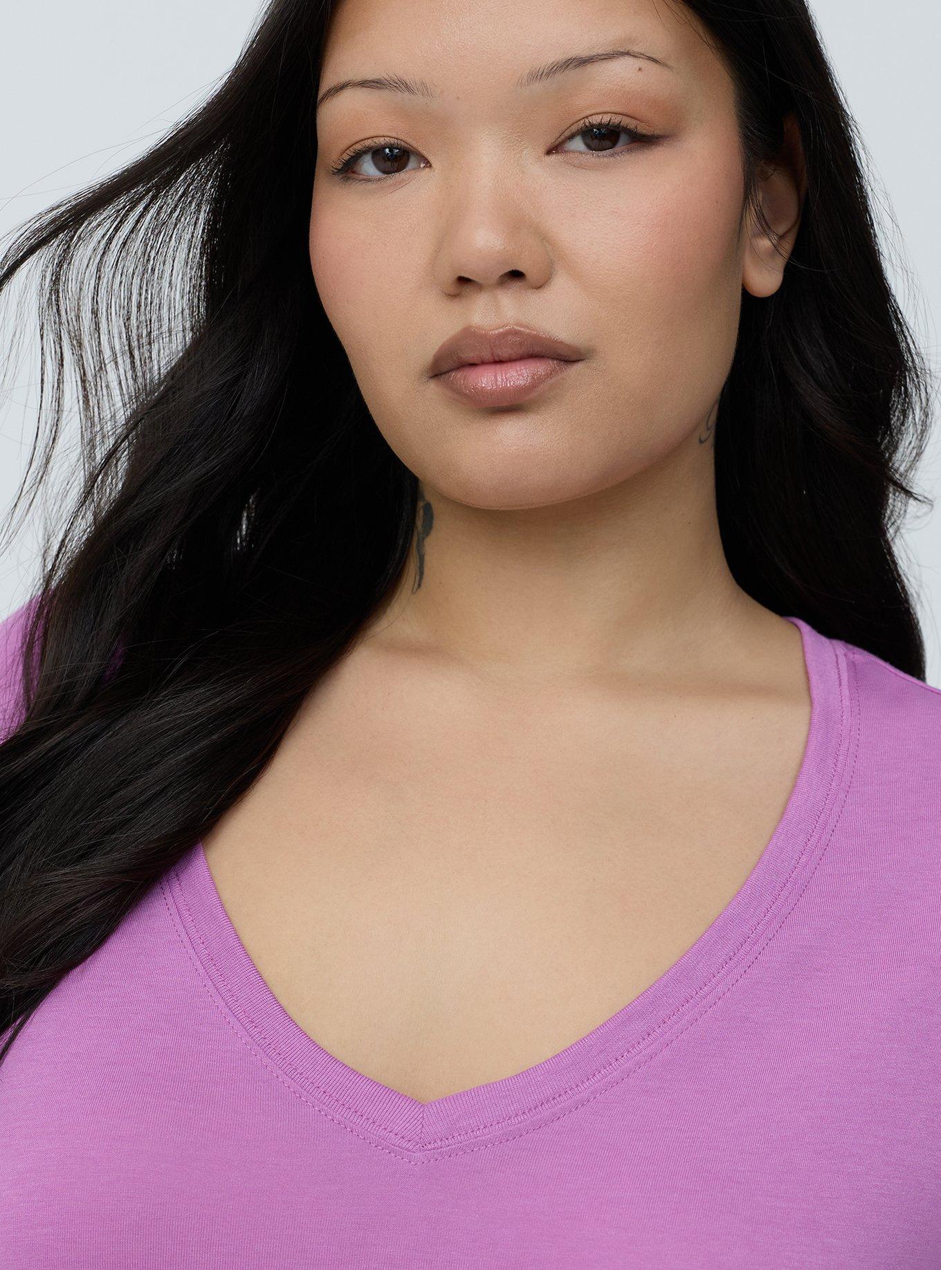 Girlfriend Signature Jersey V-Neck Tee, LIATRIS, alternate