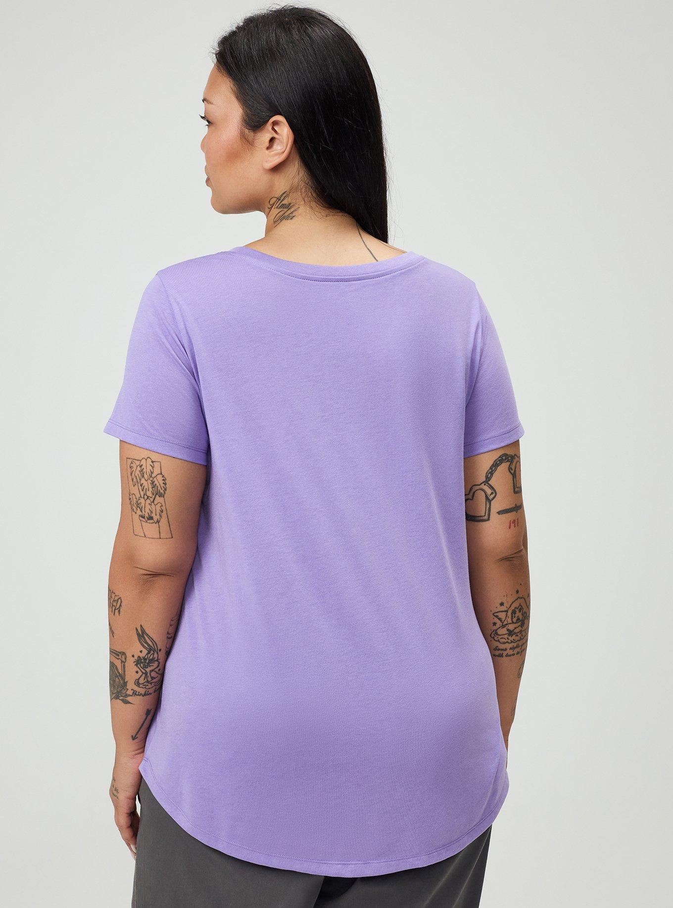 Girlfriend V-Neck Tee, PAISLEY PURPLE, alternate