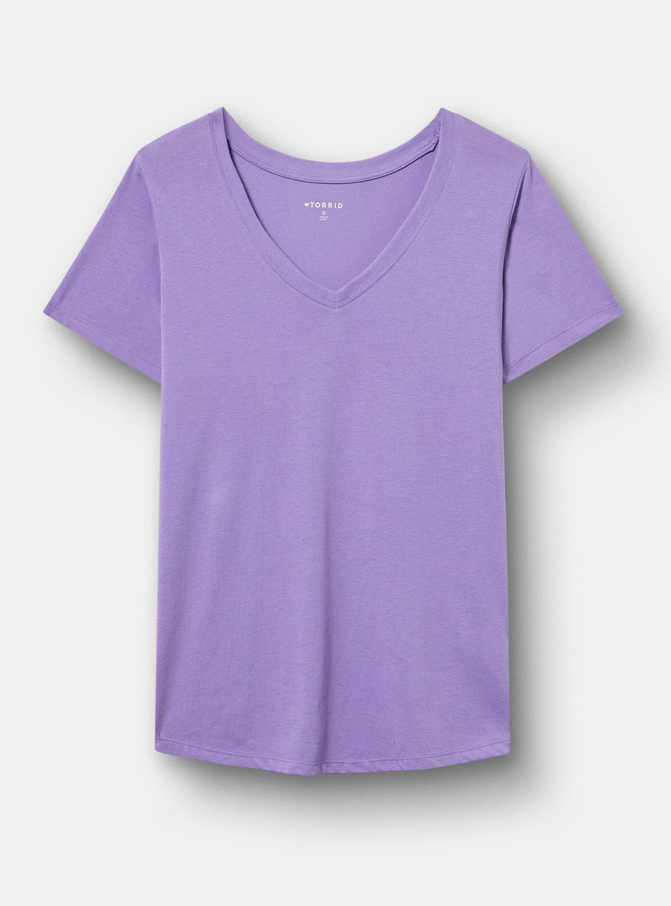 Girlfriend V-Neck Tee, PAISLEY PURPLE, hi-res