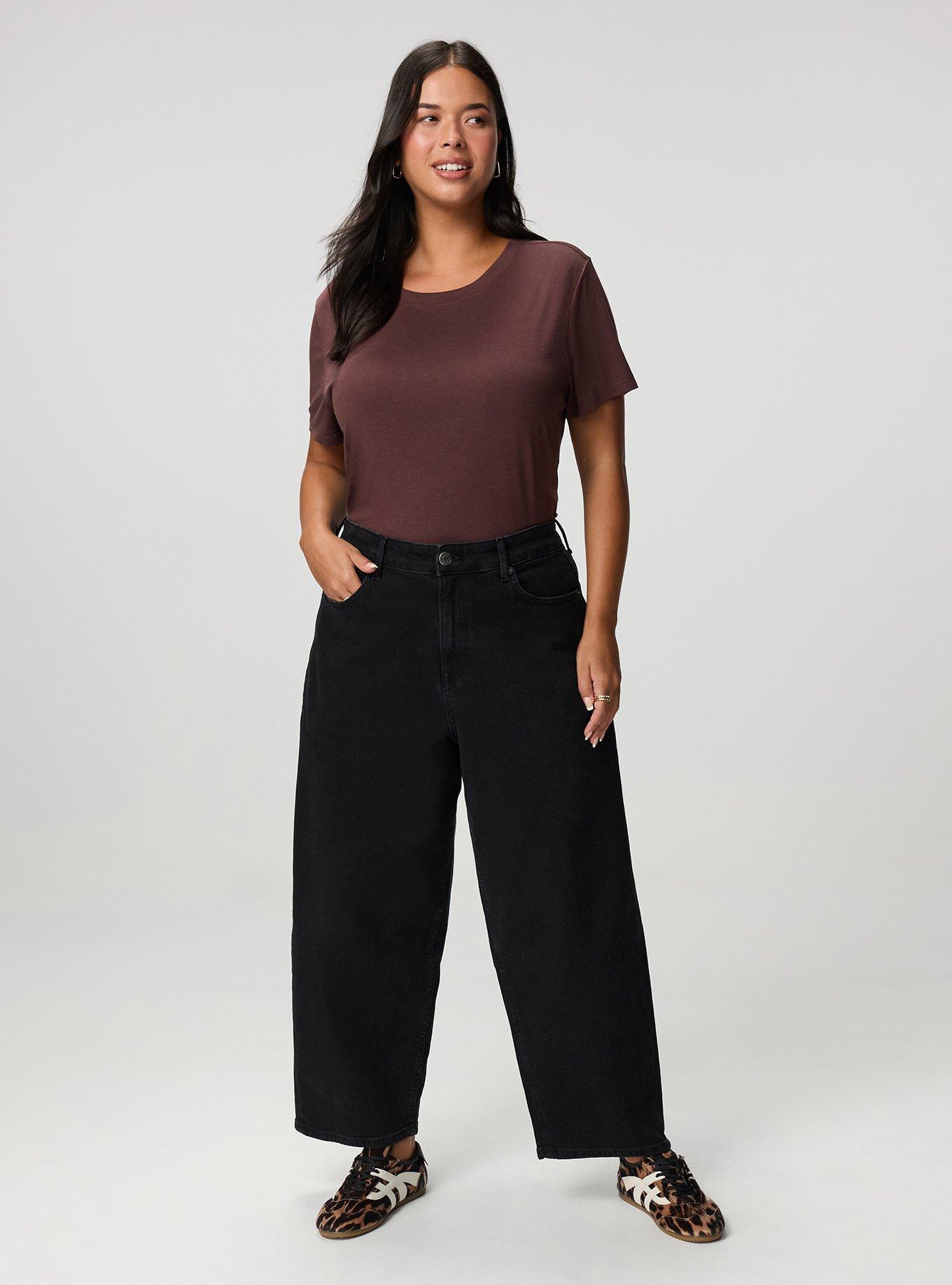 Plus Size Everyday Signature Jersey Crew Neck Tee, PUCE, alternate