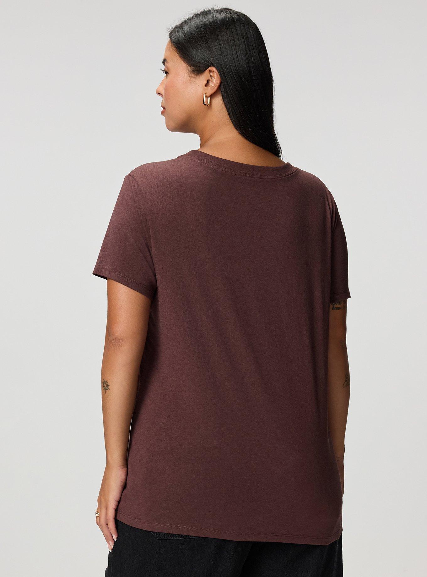 Plus Size Everyday Signature Jersey Crew Neck Tee, PUCE, alternate