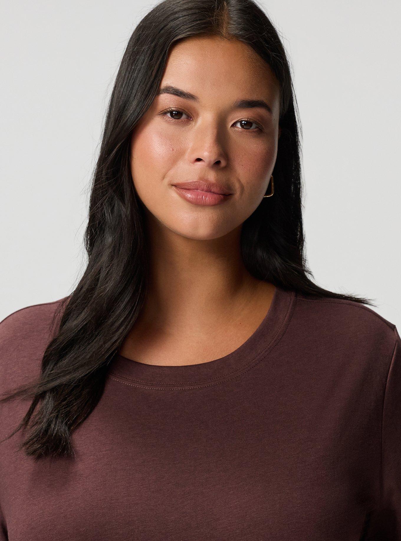 Plus Size Everyday Signature Jersey Crew Neck Tee, PUCE, alternate
