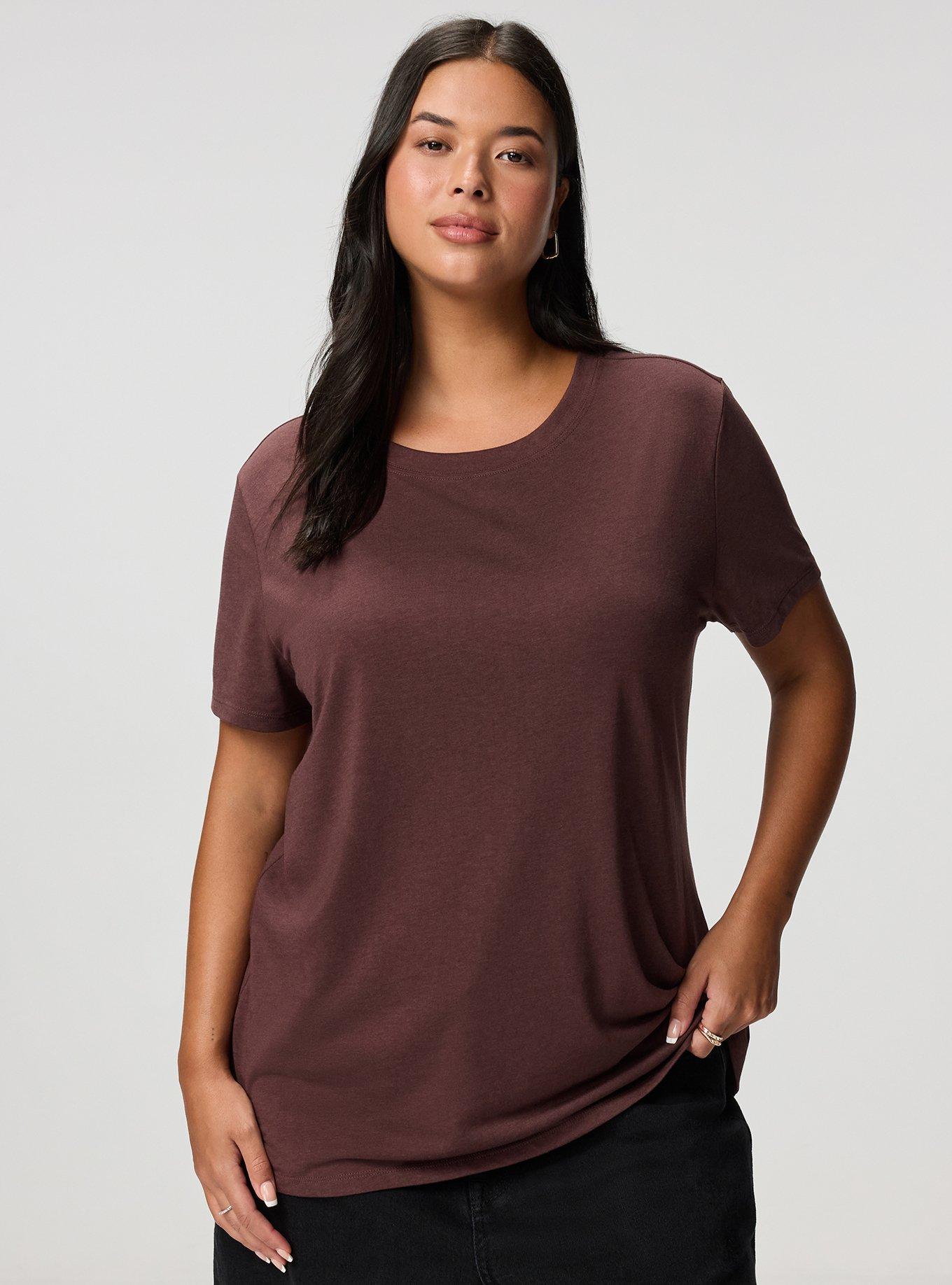 Plus Size Everyday Signature Jersey Crew Neck Tee, PUCE, hi-res