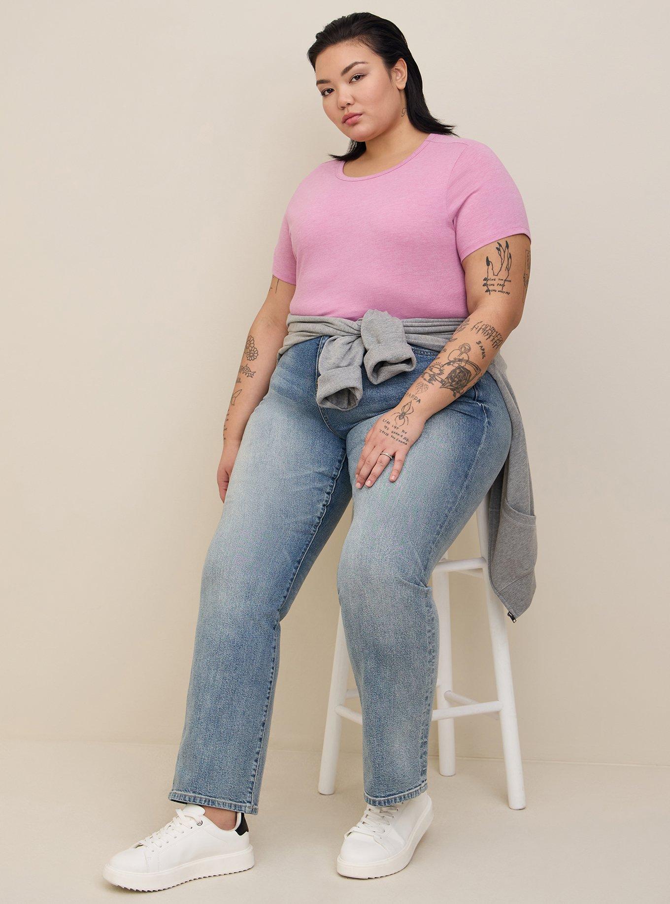 Plus Size Everyday Signature Jersey Crew Tee, MAUVE, alternate