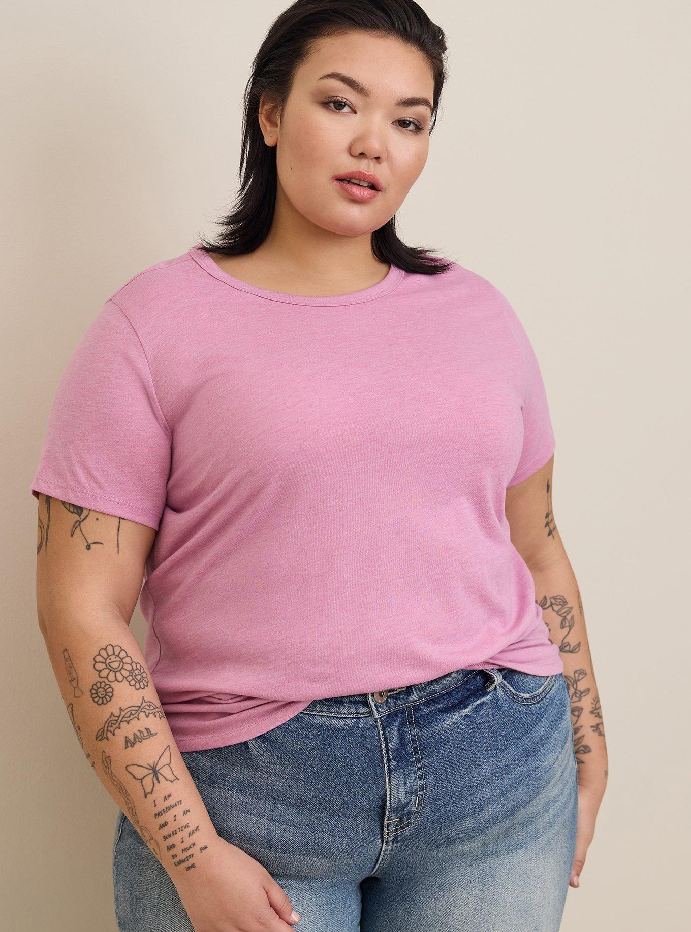 Plus Size Everyday Signature Jersey Crew Tee, MAUVE, hi-res