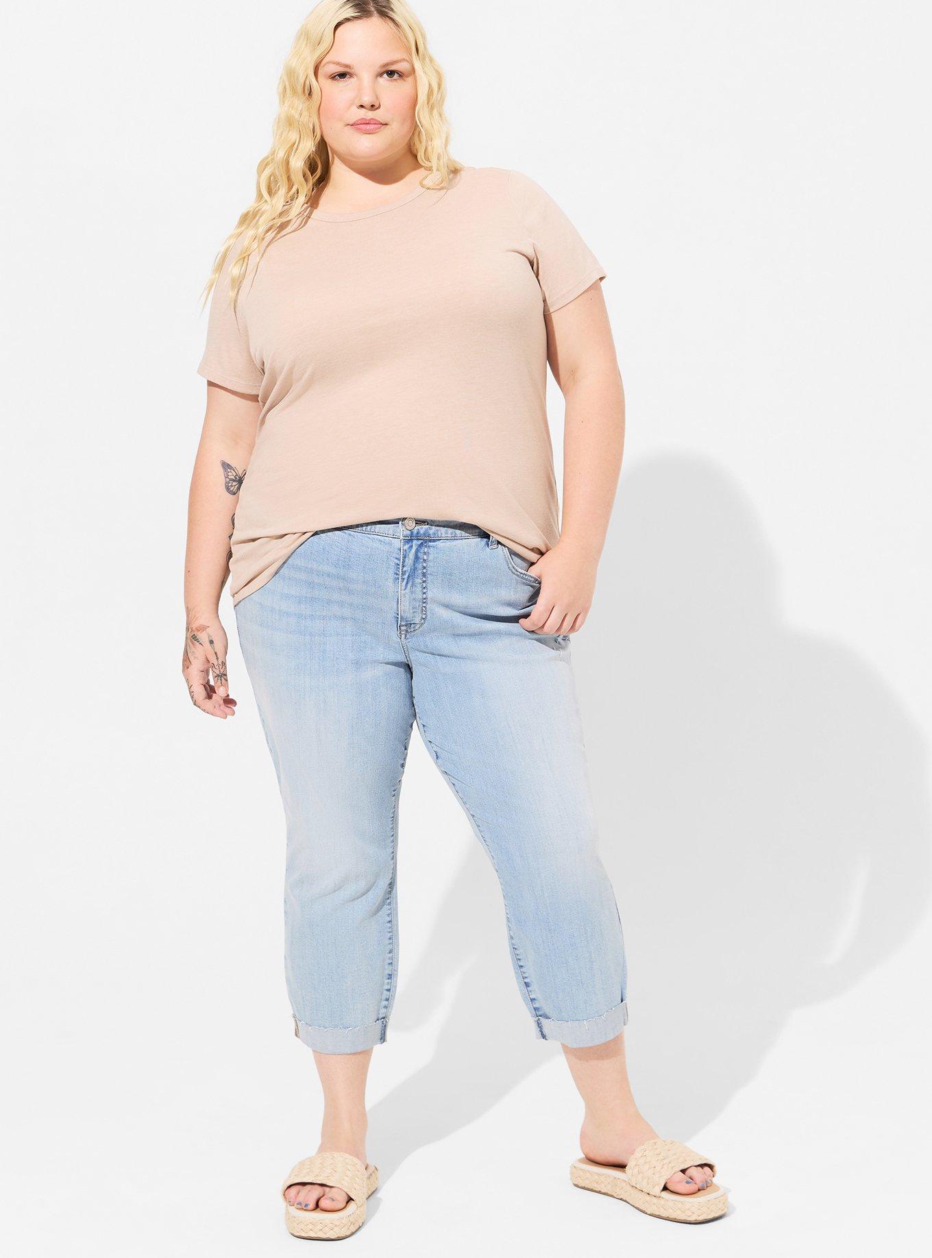 Plus Size - Everyday Tee - Signature Jersey Ray Of Pitch Black - Torrid