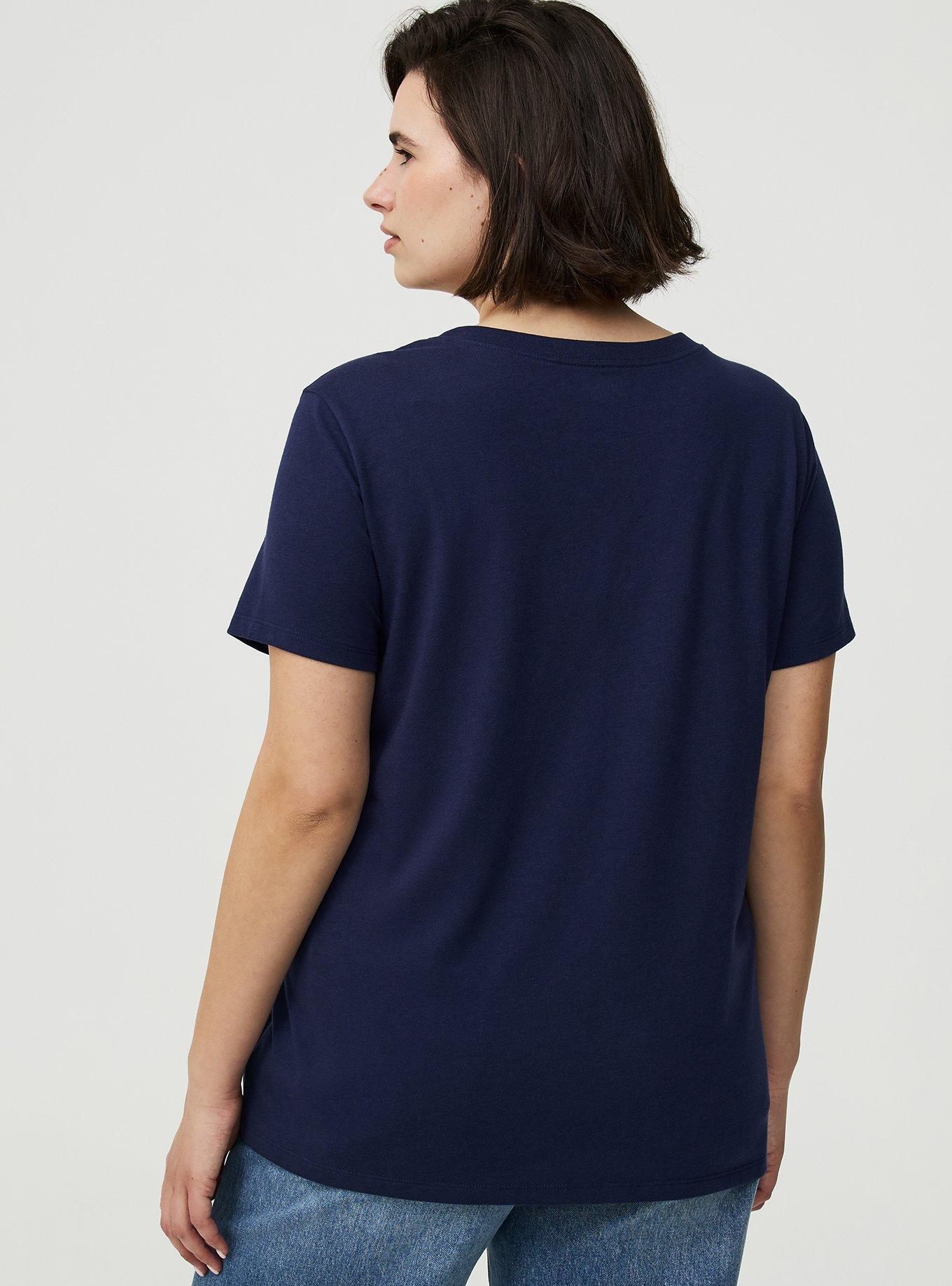 Plus Size Everyday Signature Jersey Crew Neck Tee, PEACOAT, alternate