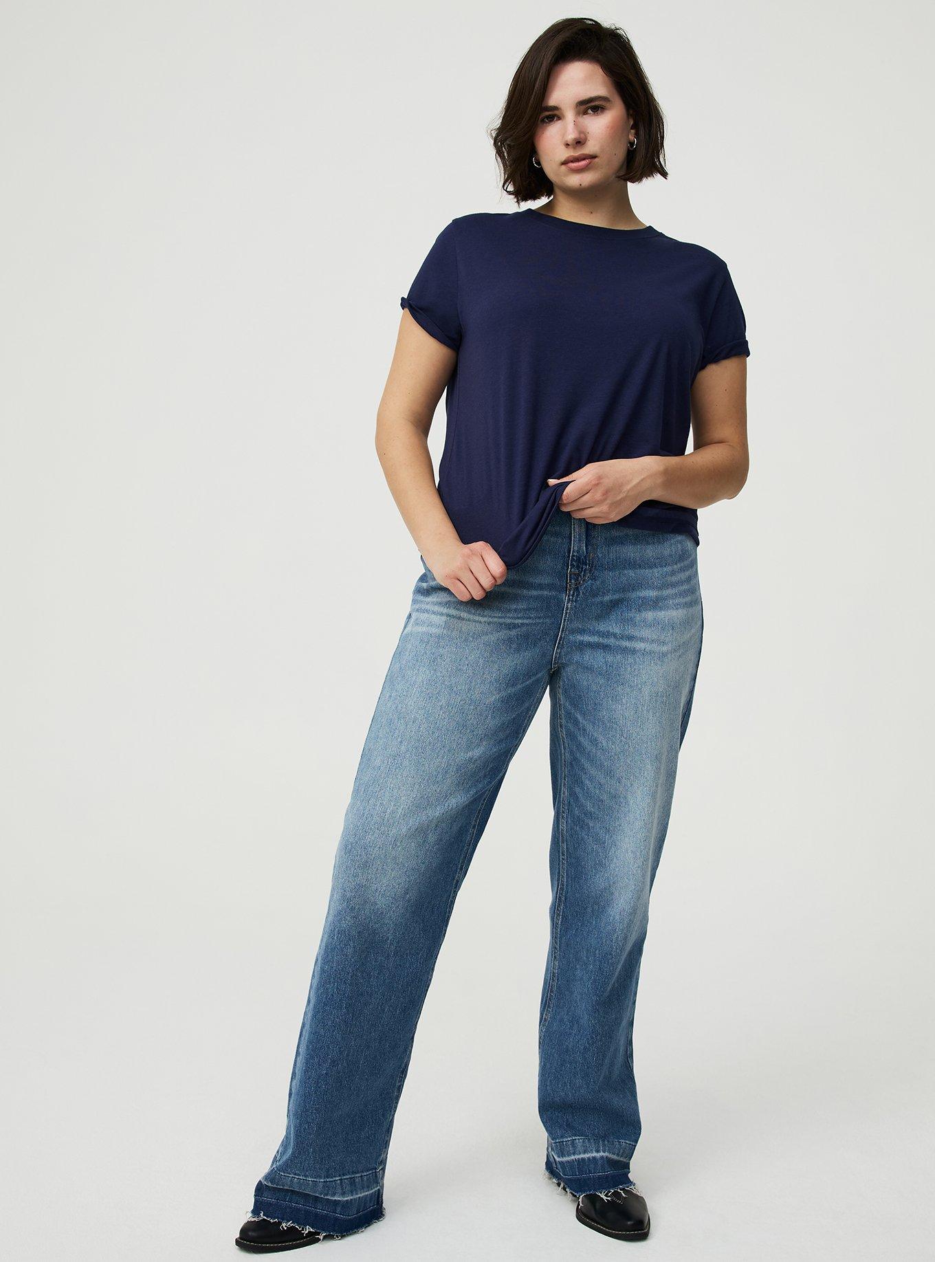 Plus Size Everyday Signature Jersey Crew Neck Tee, PEACOAT, alternate