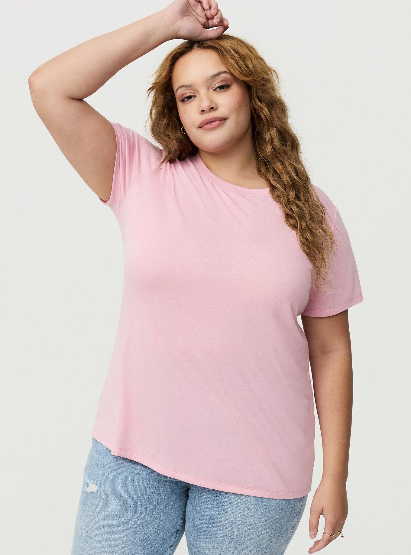 Everyday Signature Jersey Crew Tee, BLEACHED MAUVE, hi-res