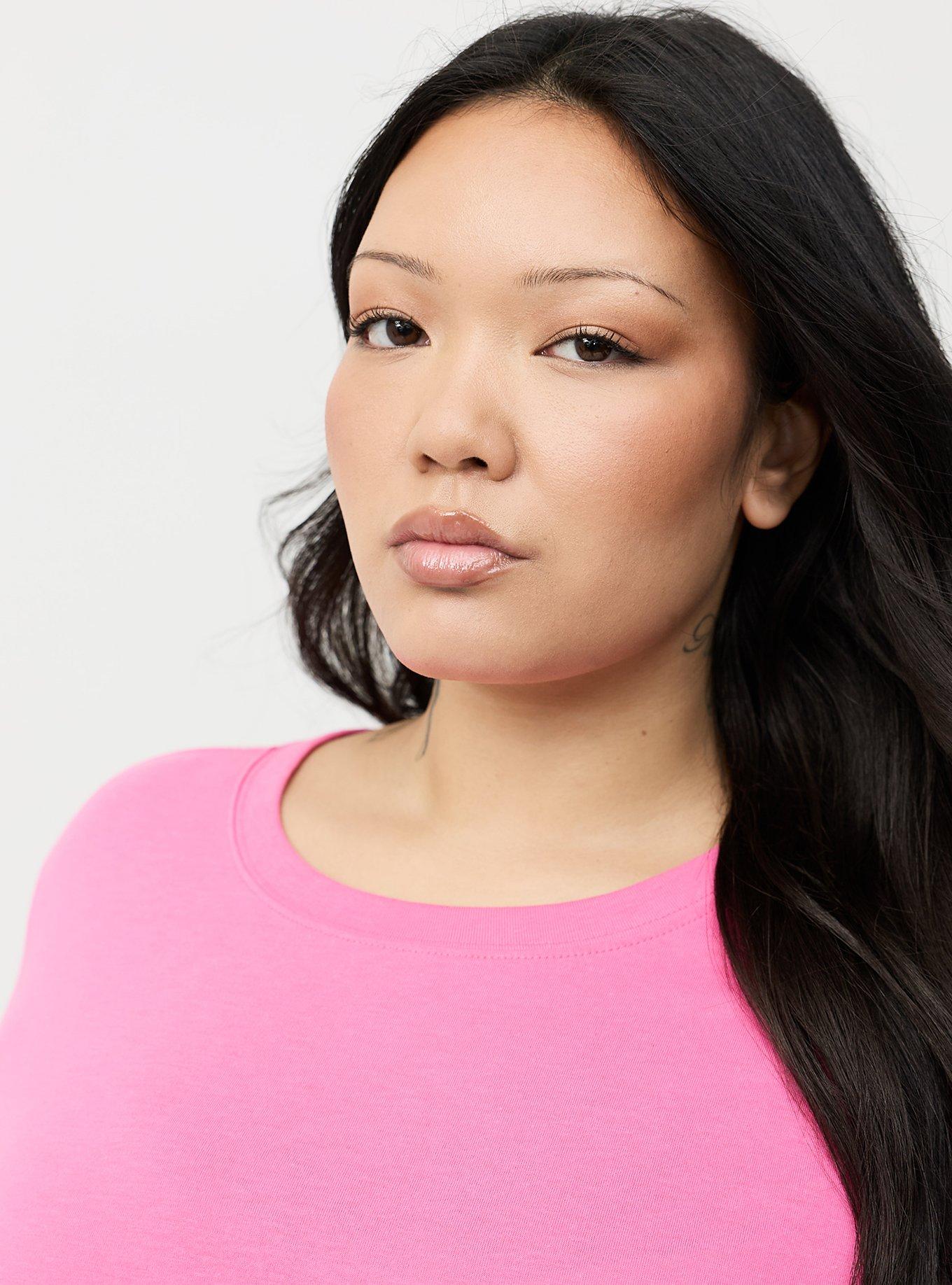 Everyday Signature Jersey Crew Tee, SHOCKING PINK, alternate