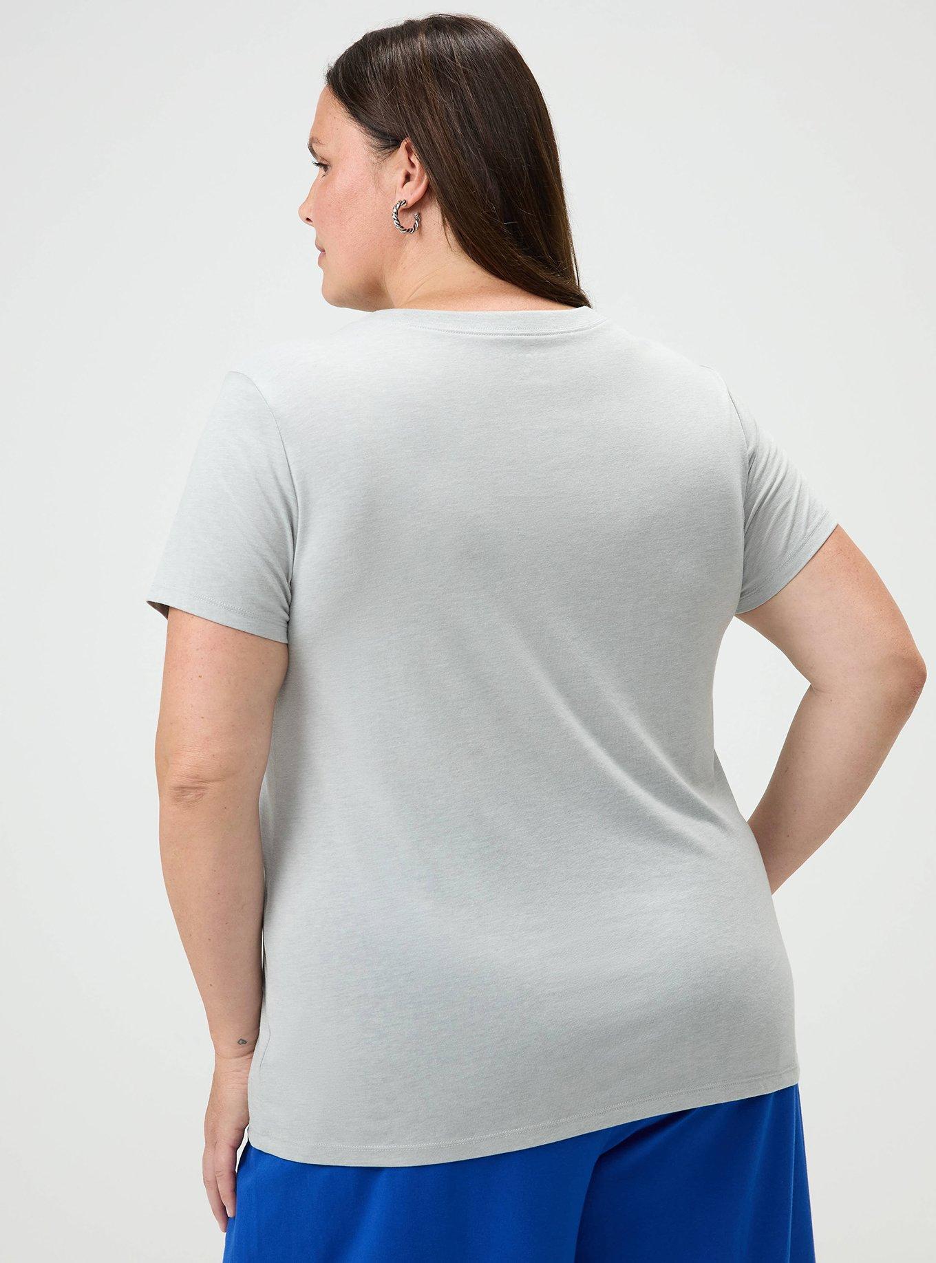 Plus Size Everyday Crew Signature Jersey Tee, LIGHTEST HEATHER GREY, alternate