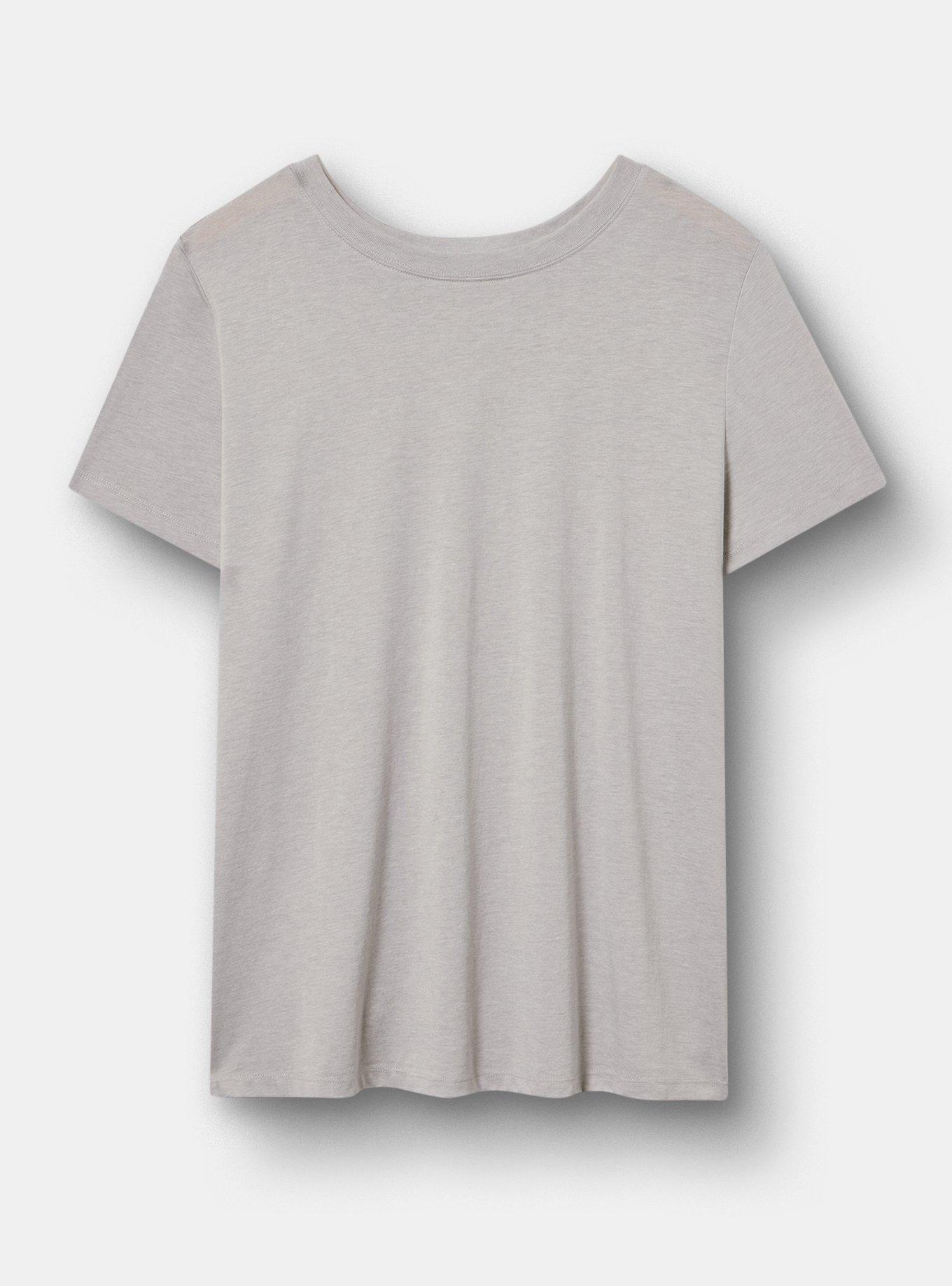 Plus Size Everyday Crew Signature Jersey Tee, LIGHTEST HEATHER GREY, flat