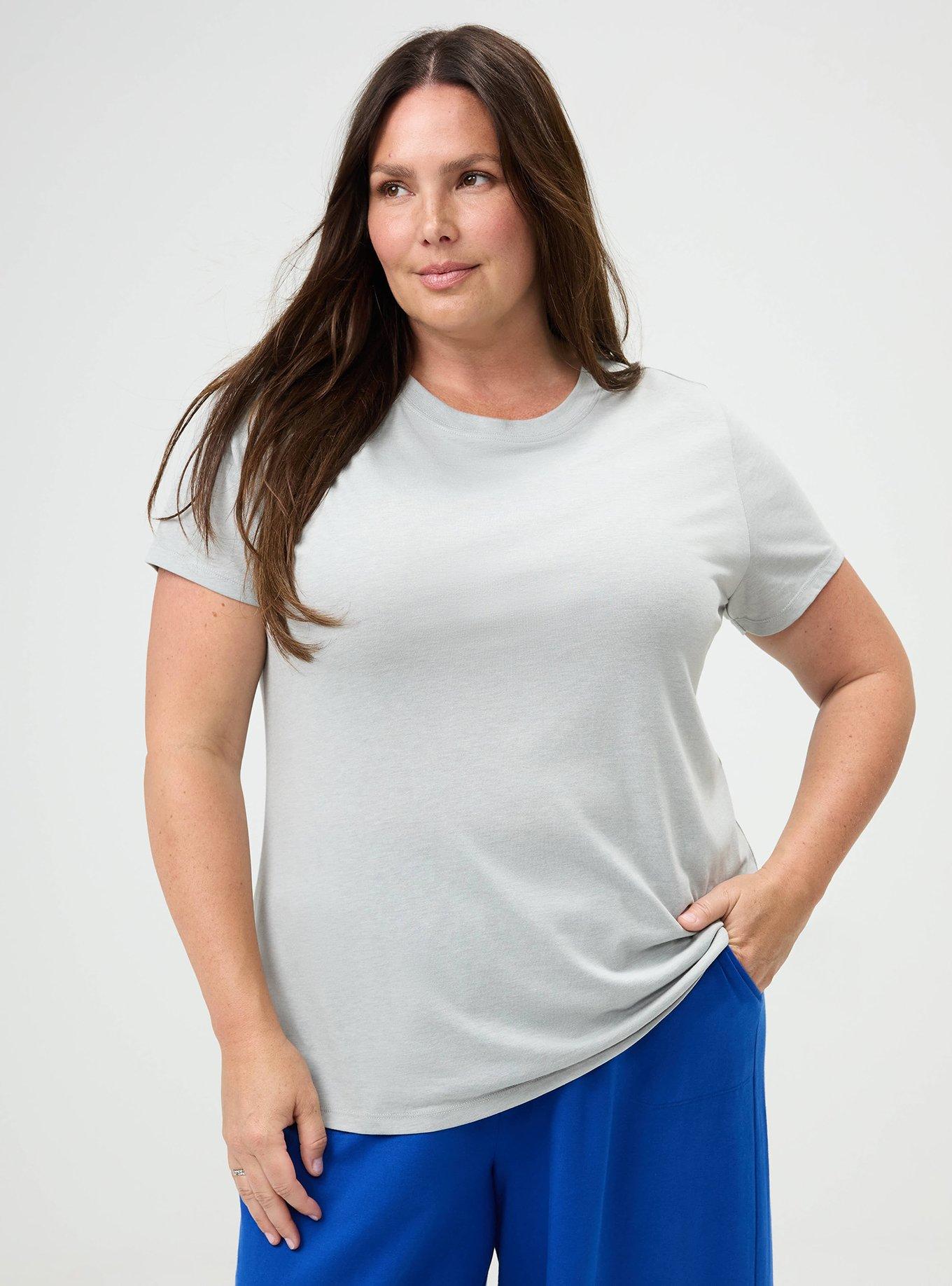 Plus Size Everyday Crew Signature Jersey Tee, LIGHTEST HEATHER GREY, hi-res