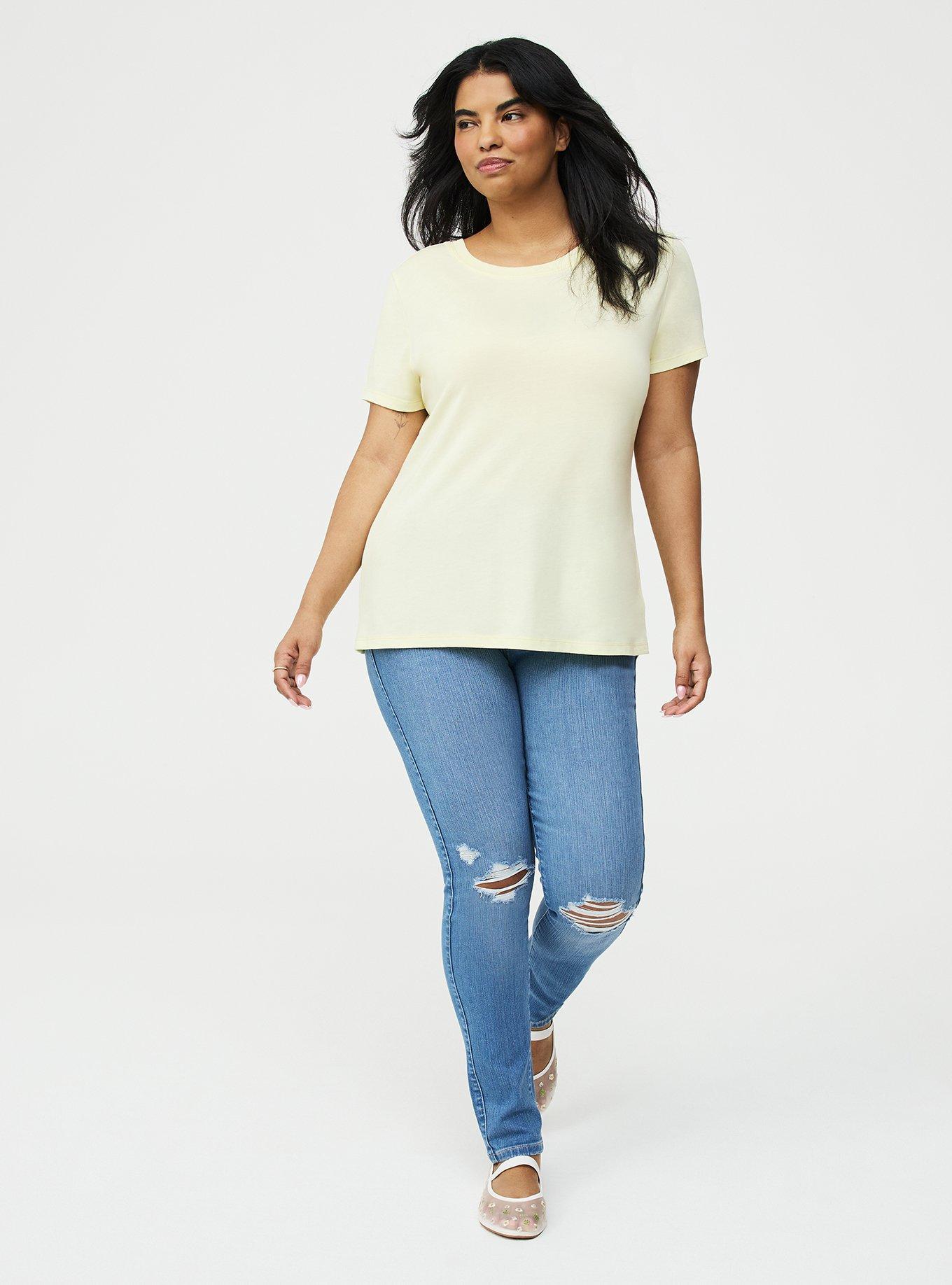 Everyday Signature Jersey Crew Tee, PASTEL YELLOW, alternate