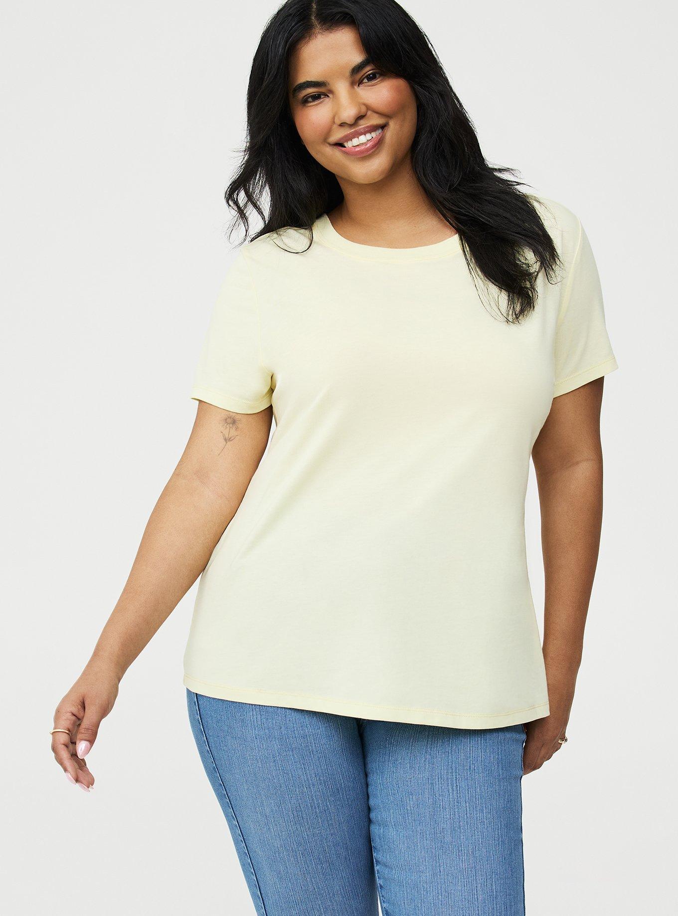 Everyday Signature Jersey Crew Tee, PASTEL YELLOW, hi-res